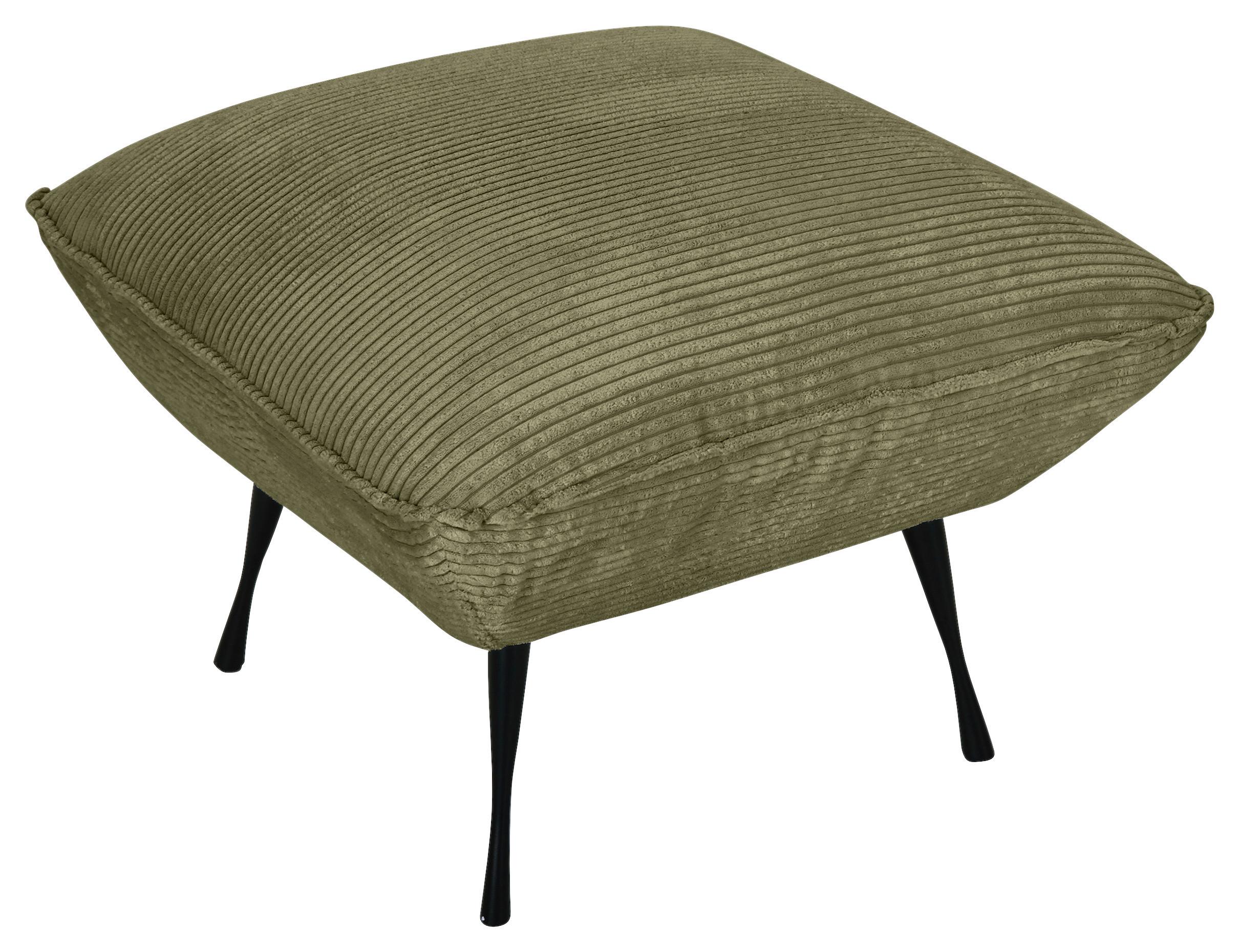 Hocker Lorris - Dunkelgrün/Schwarz, KONVENTIONELL, Textil (60/49/53cm) - MID.YOU