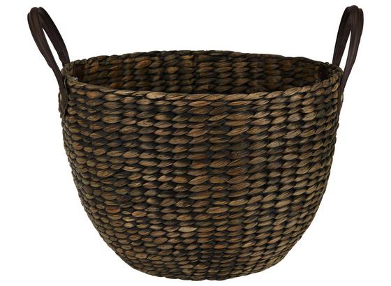 Aufbewahrungskörbchen Genet L - Schwarz/Braun, KONVENTIONELL, Leder/Naturmaterialien (40/26cm) - Ombra Aufbewahrungskörbchen Genet L - Schwarz/Braun, KONVENTIONELL, Leder/Naturmaterialien (40/26cm) - Ombra