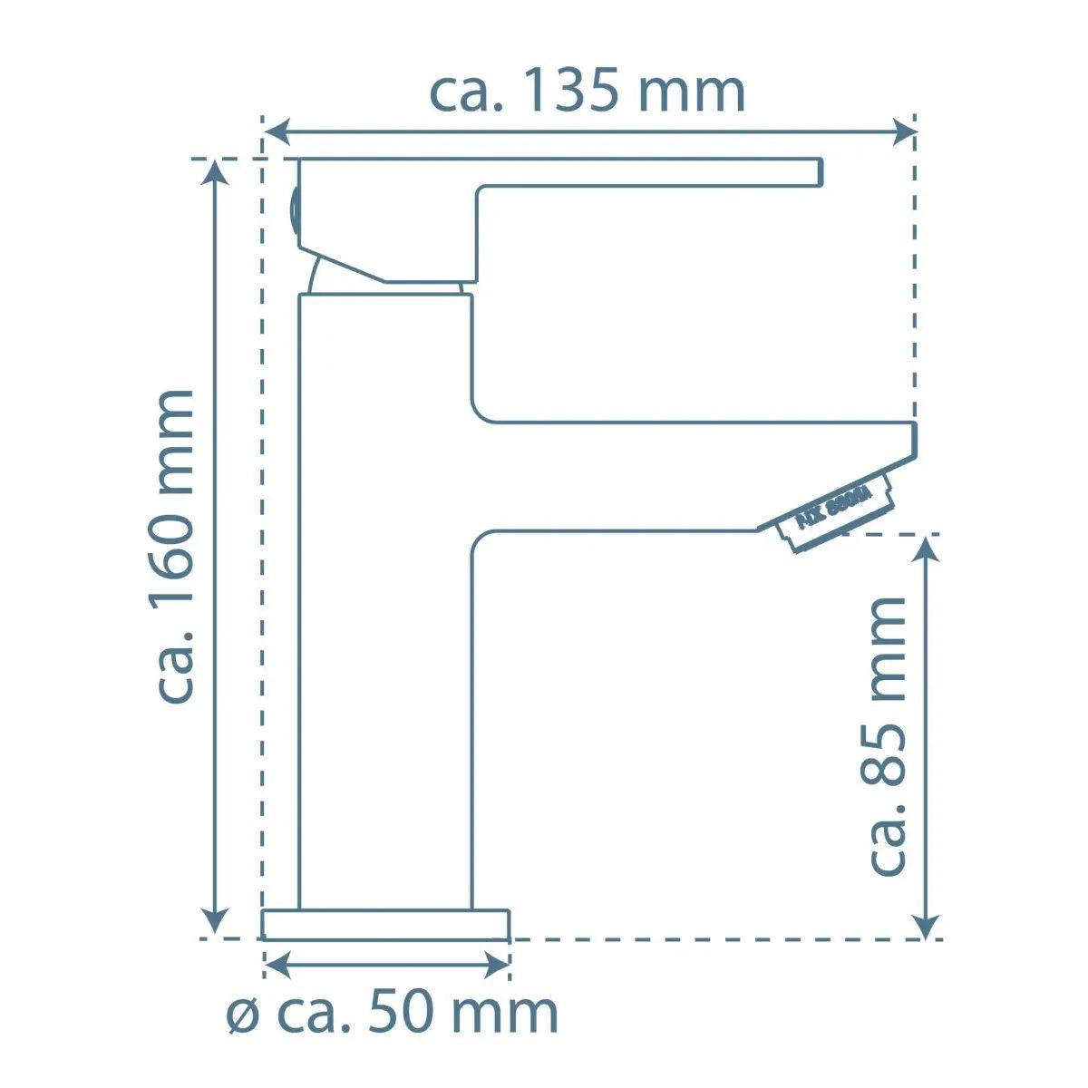 KÚPEĽŇOVÁ BATÉRIA TOKYO II - chrómová, kov/plast (5/16,00/13,5cm)