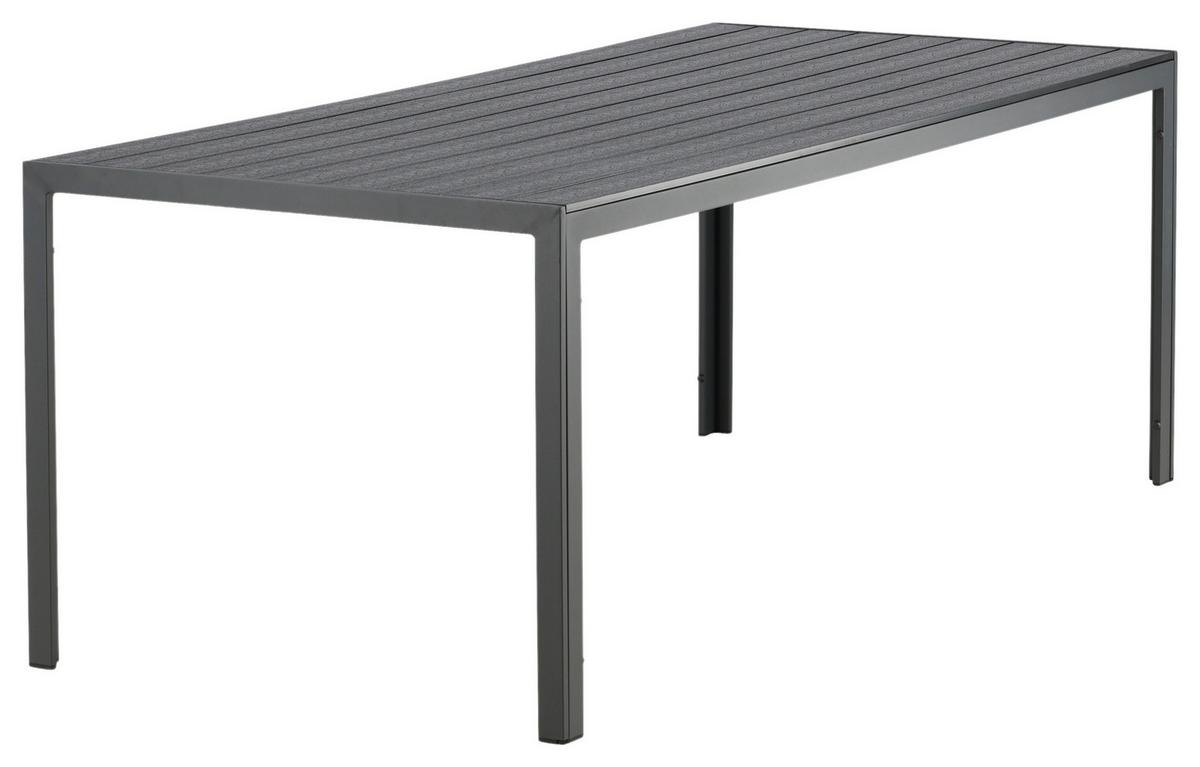 Gartentisch Break Aluminium L: 205cm - Schwarz, KONVENTIONELL, Metall (205/90/73,5cm) - Gardenson