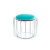 Beistelltisch/pouf 2 In 1 Comfortable Silber/mint - Silberfarben/Mintgrün, Basics, Glas/Holzwerkstoff (50/50/45cm) - Kayoom