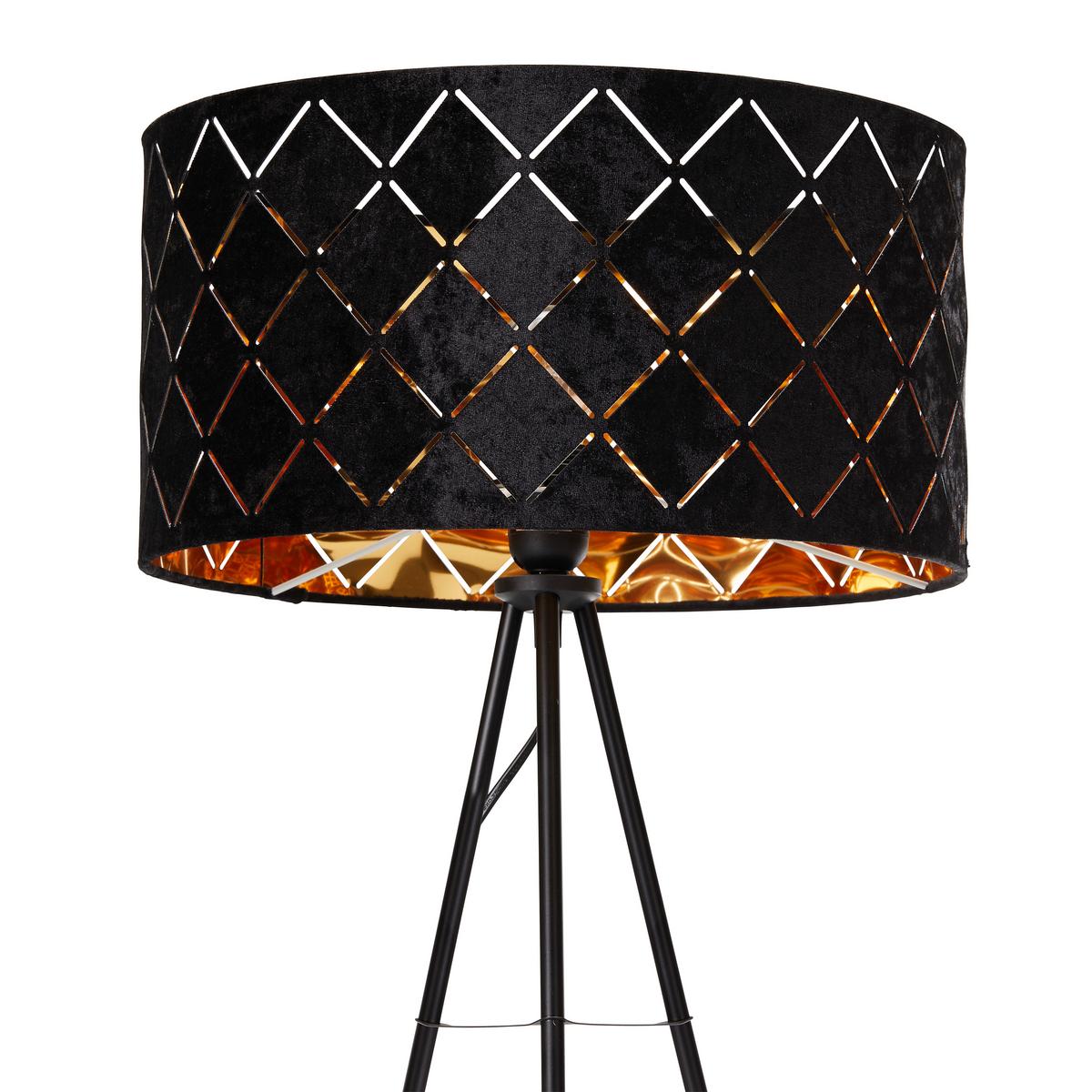 Stojací lampa Evelyn V: 149cm, 40 Watt - černá, Lifestyle, kov (149cm) - Mömax