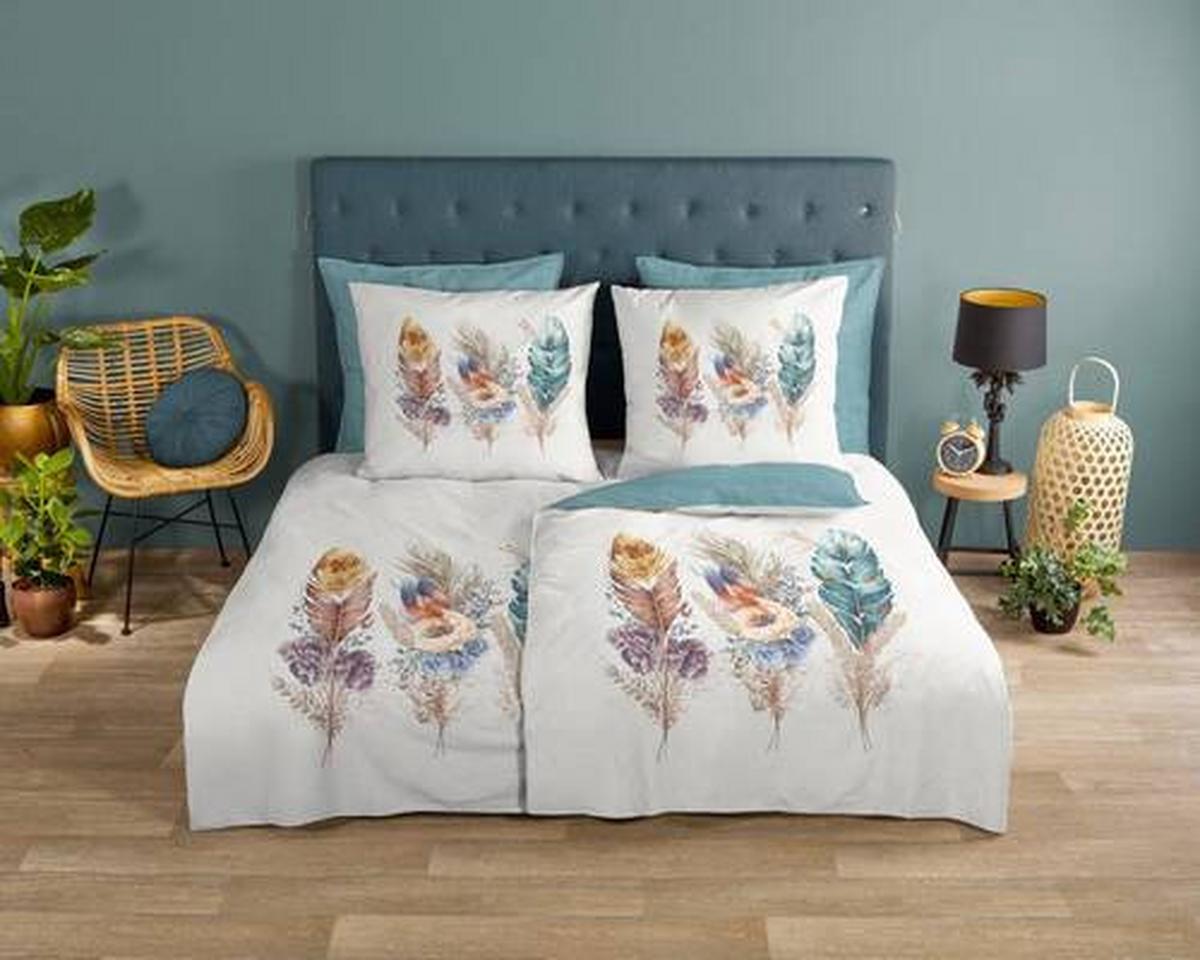Wendebettwäsche Via Multicolor 155x220 cm - Multicolor, Natur, Textil (155/220cm)