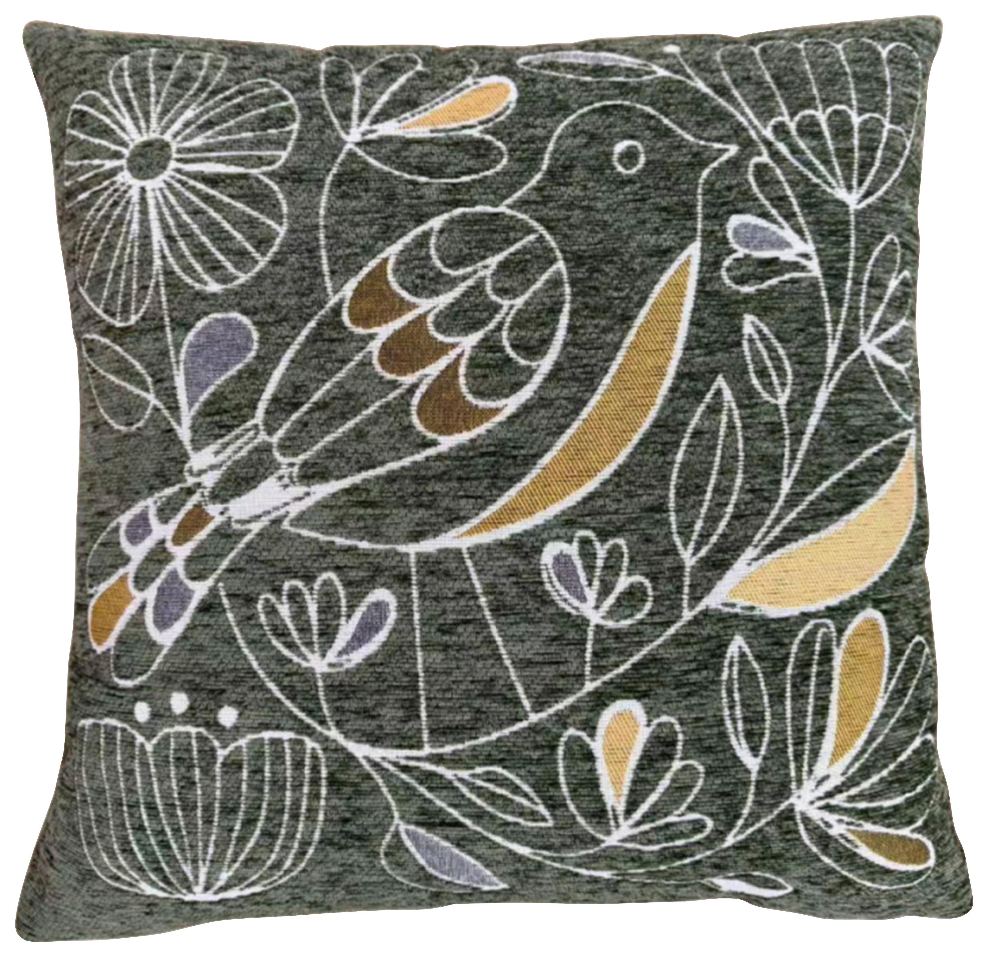 ZIERKISSEN AMSEL - Grün, MODERN, Textil (45/45cm) - Luca Bessoni
