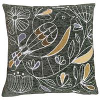 ZIERKISSEN AMSEL - Grün, MODERN, Textil (45/45cm) - Luca Bessoni