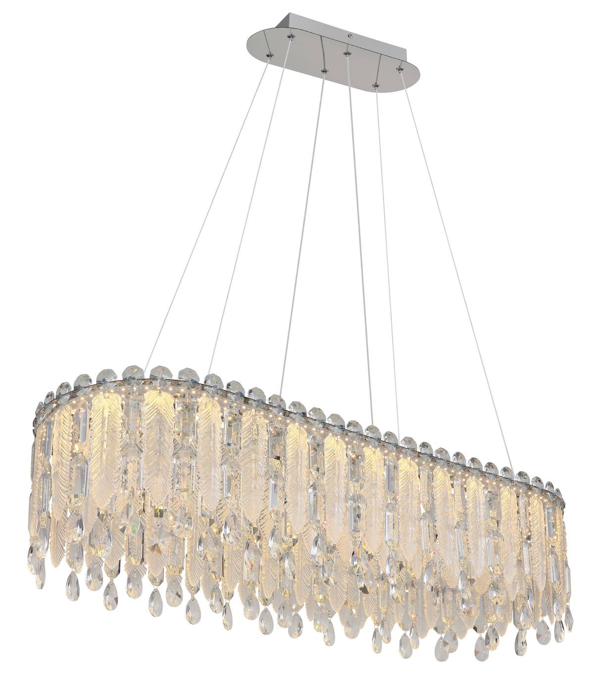 LED-Hängeleuchte inkl. Fernbedienung - Klar/Chromfarben, LIFESTYLE, Glas/Kunststoff (99/36/120cm) - Globo