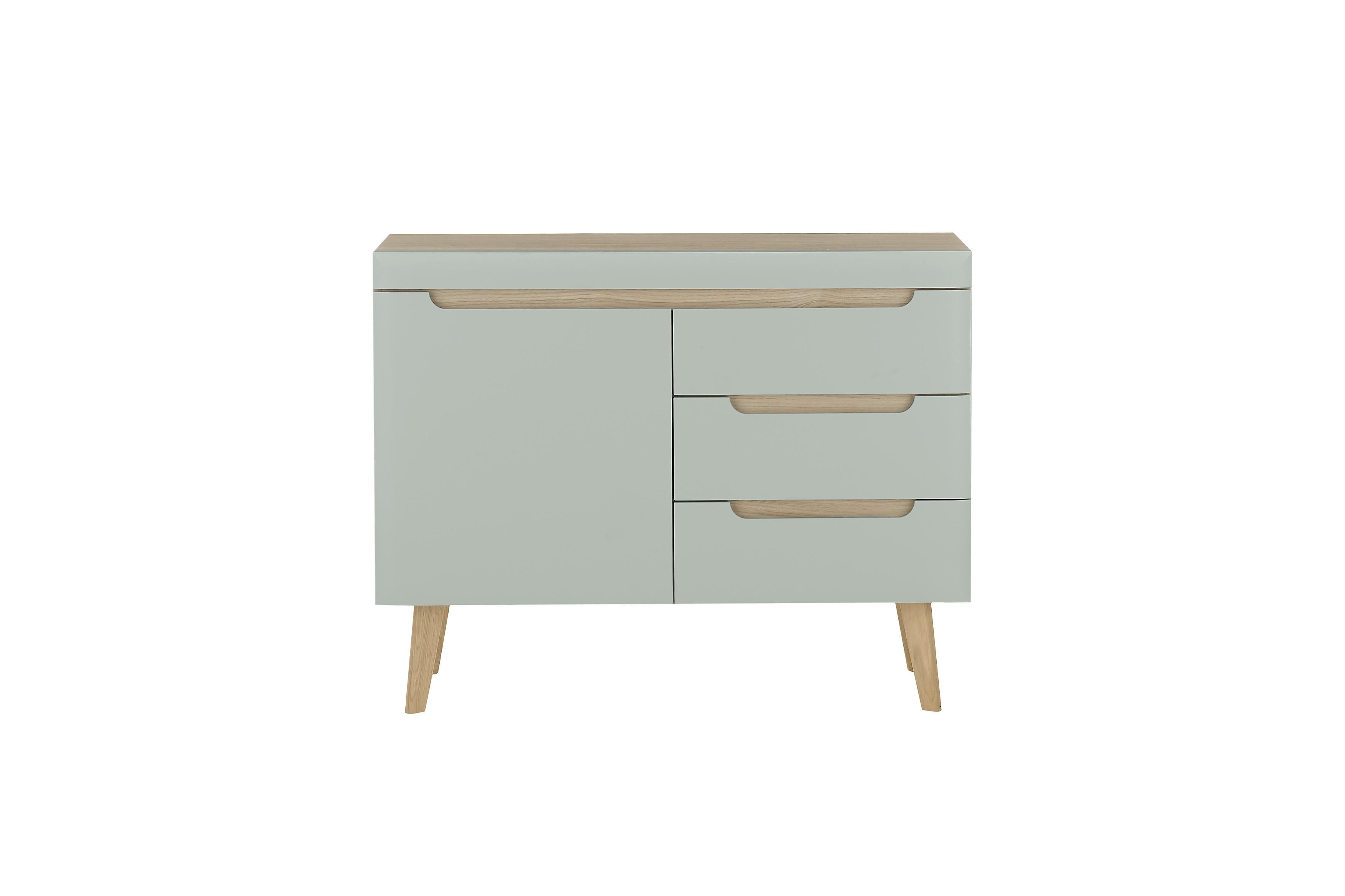 Sideboard Svante Torge Grün/Eichefarben B: 107 cm - Eichefarben/Grün, Design, Holzwerkstoff (107/83/40cm) - MID.YOU