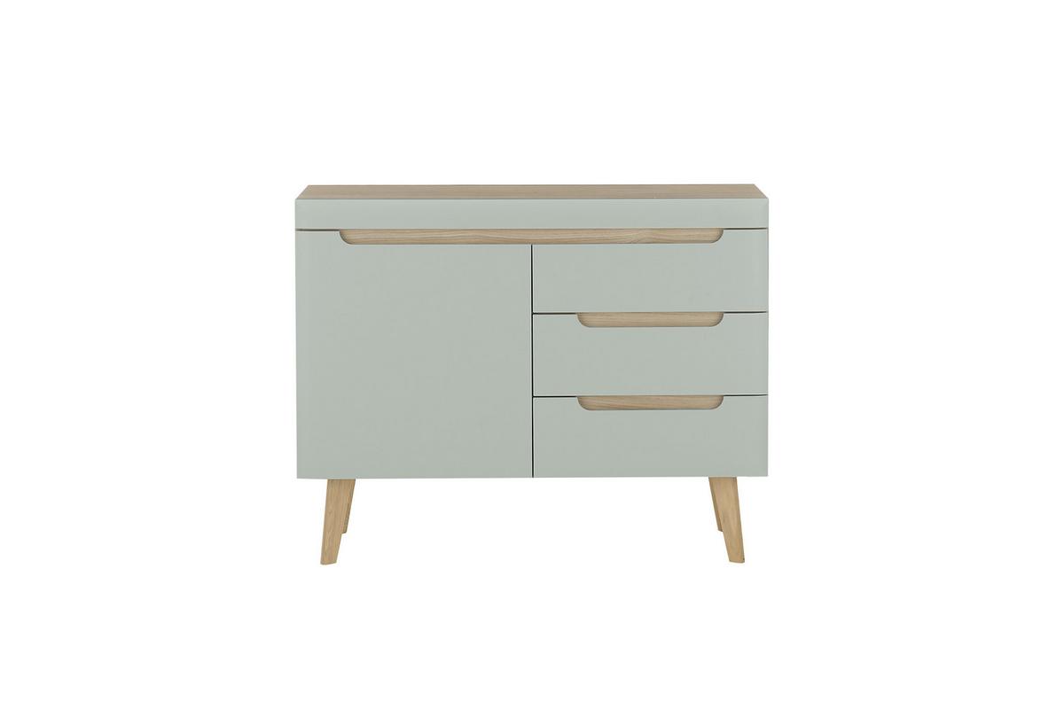 Sideboard Svante Torge Grün/Eichefarben B: 107 cm - Eichefarben/Grün, Design, Holzwerkstoff (107/83/40cm) - MID.YOU