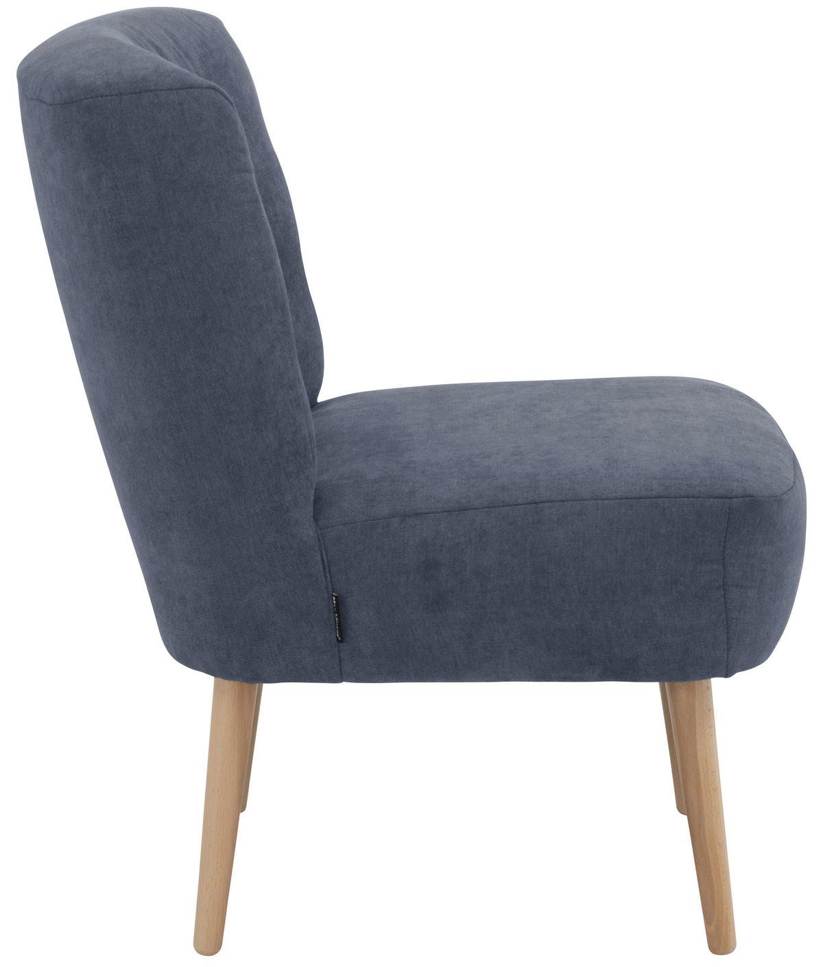 Sessel Fiona - Blau/Buchefarben, Design, Textil (58/78/68cm) - Max Winzer