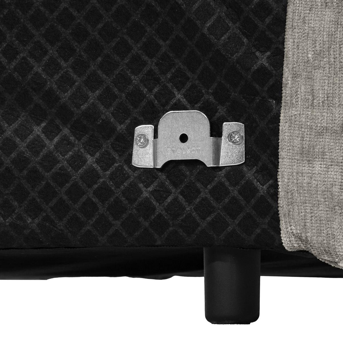 Bigsofa Fluffy, Silberfarben B: 285 Cm - Silberfarben/Schwarz, MODERN, Textil (285/87/184cm) - Trendmanufaktur