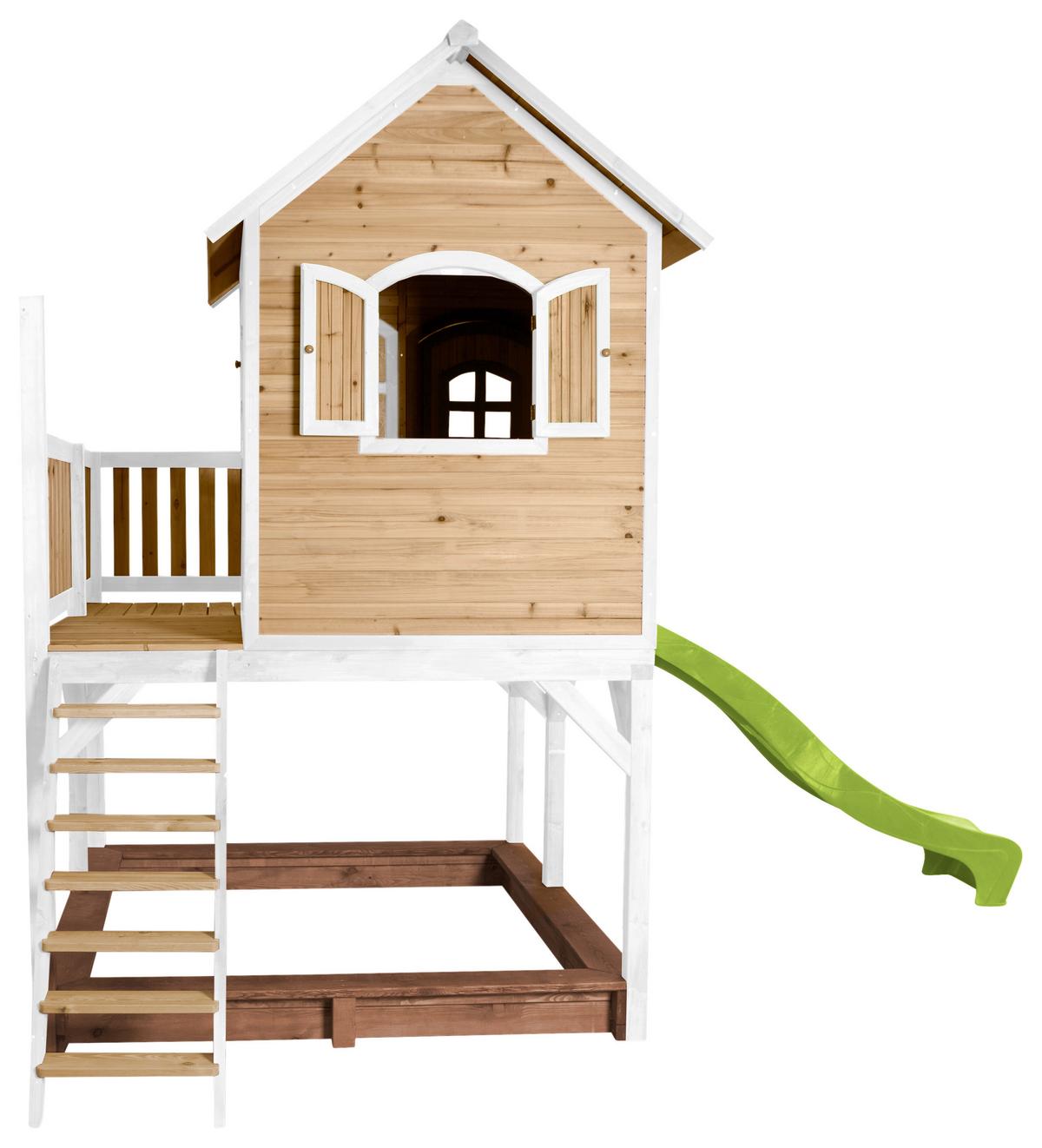 Spielturm A030.151.11 - Hellgrün/Braun, KONVENTIONELL, Holz (377/291/255cm) - Ambia Garden