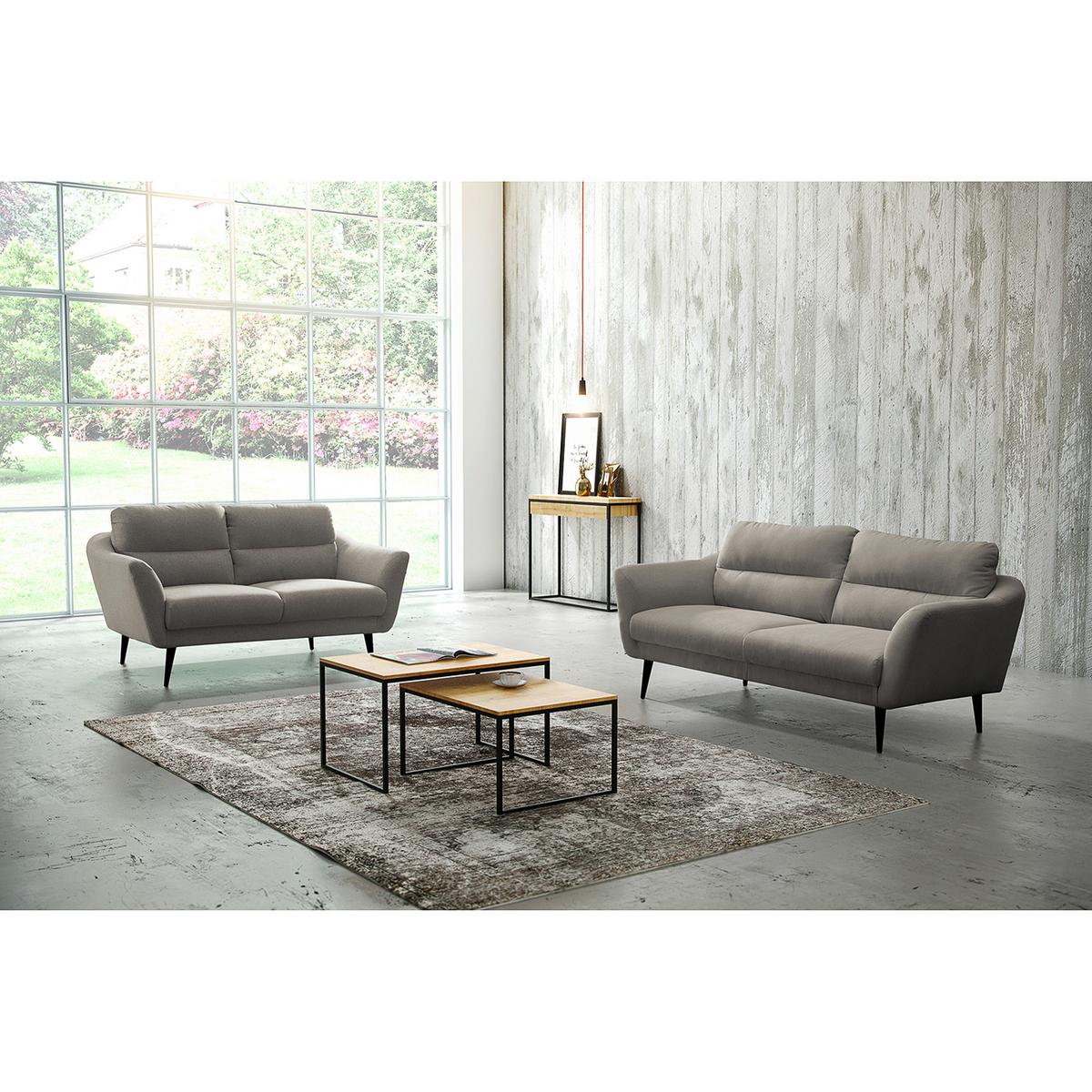 2-sitzer-sofa Tromso Grau B: 158 Cm - Schwarz/Grau, Design, Textil (158/87/88cm) - Livetastic