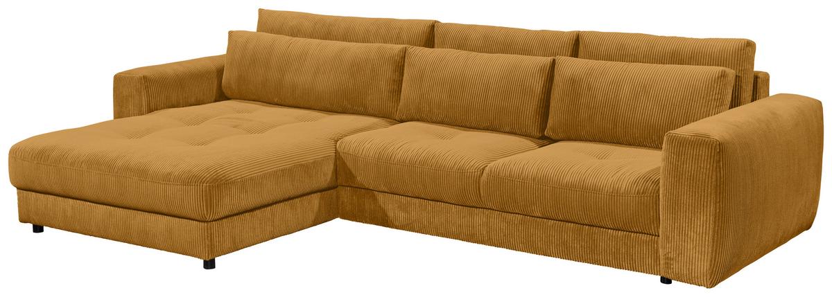 Ecksofa Barura 2s. Urc Gelb S: 194/333 Cm - Gelb/Schwarz, KONVENTIONELL, Holzwerkstoff/Textil (194/333cm) - MID.YOU