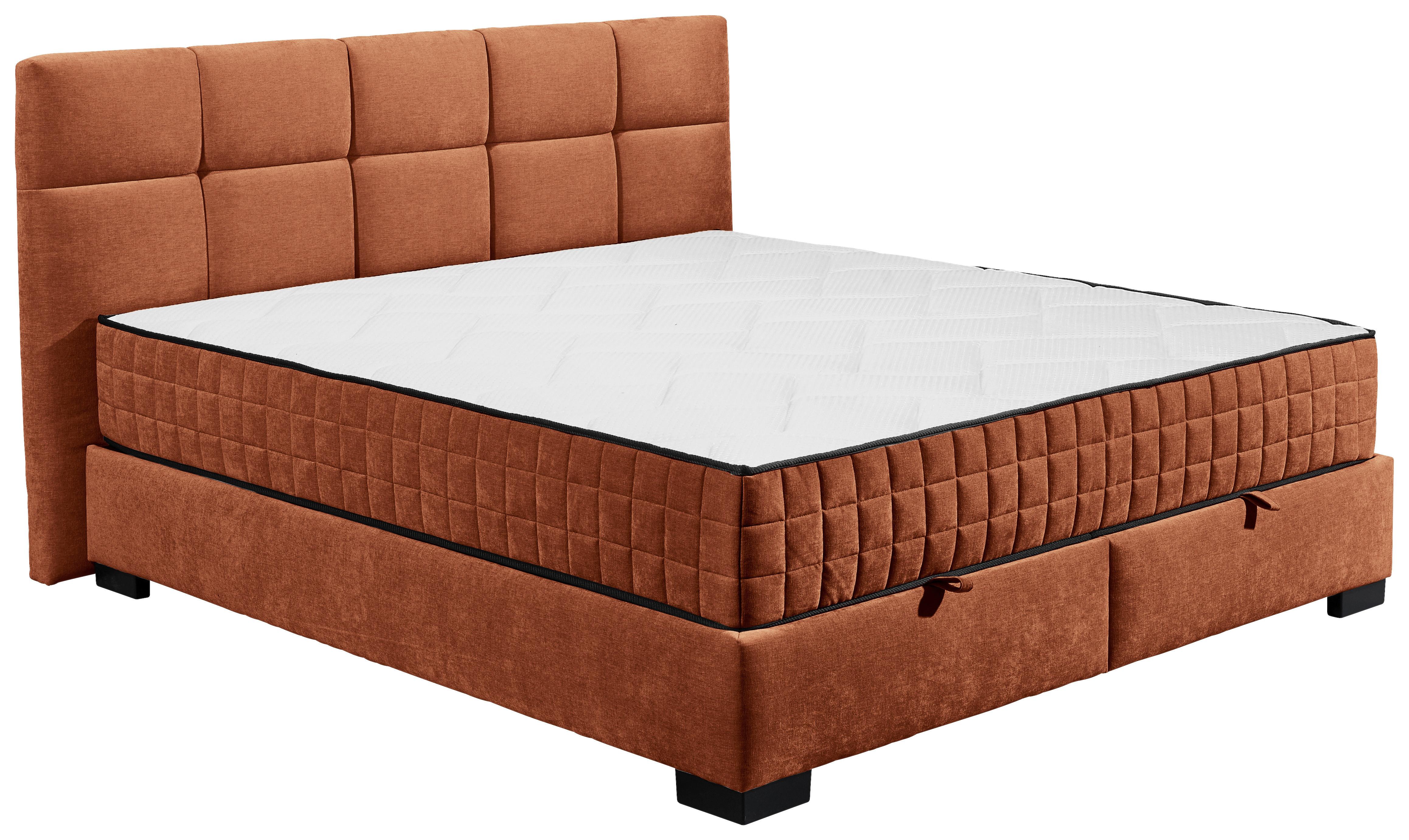 Boxbett Nagol A - Cognac/Schwarz, MODERN, Holzwerkstoff/Textil (160/200cm) - MID.YOU