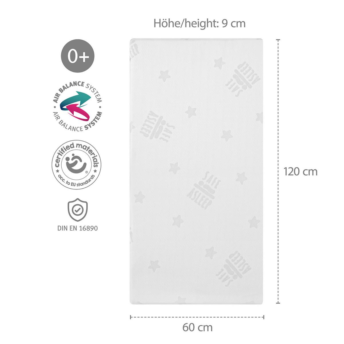 Babybettmatratze weiß AIR BALANCE EASY - Weiß, Basics, Textil (60/9/120cm) - Roba