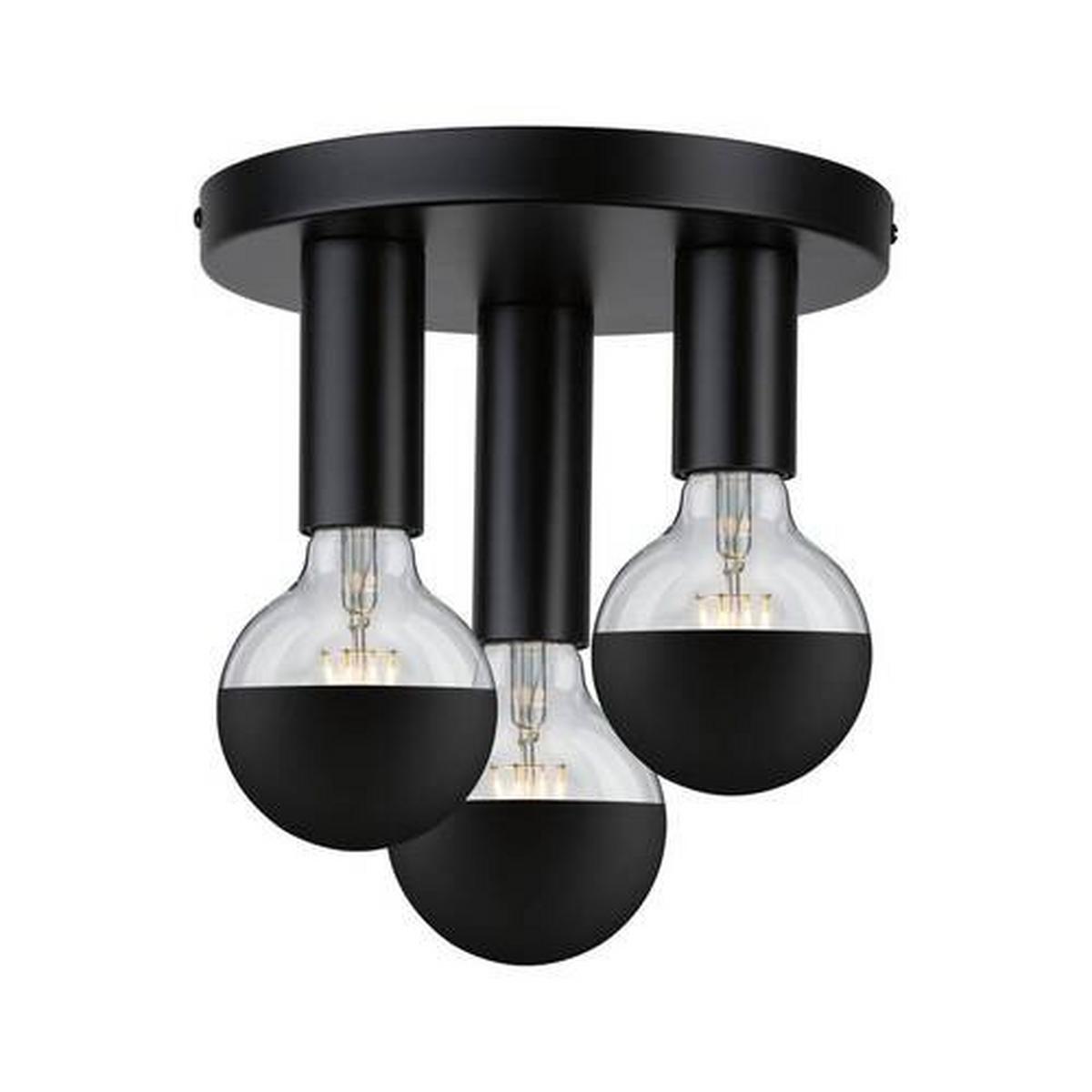 Deckenleuchte Ø 24 cm 3-Flammig dimmbar Rund - Schwarz, Basics, Metall (24/14,5cm) - Paulmann
