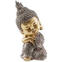 Dekofigur Buddha H: 17 cm Kunststoff für In- und Outdoor - Goldfarben/Braun, LIFESTYLE, Kunststoff (11/9,5/17cm) - Luca Bessoni