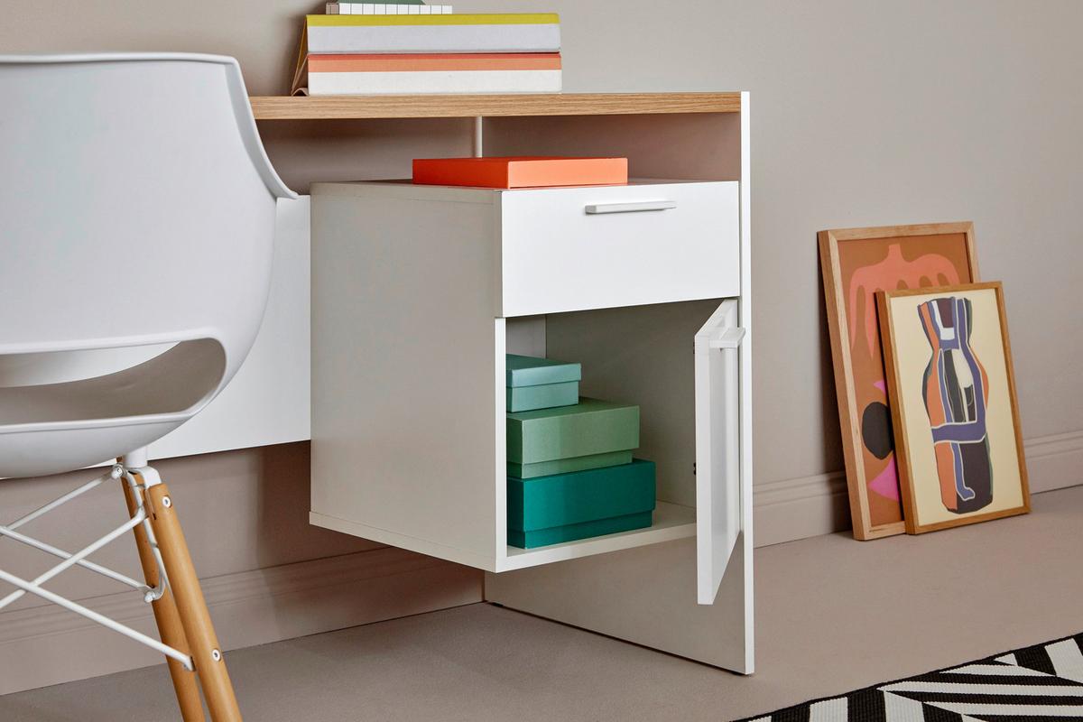 Schreibtisch ml C 130 - Eichefarben/Weiß, KONVENTIONELL, Holzwerkstoff (123/55/74,5cm) - Livetastic