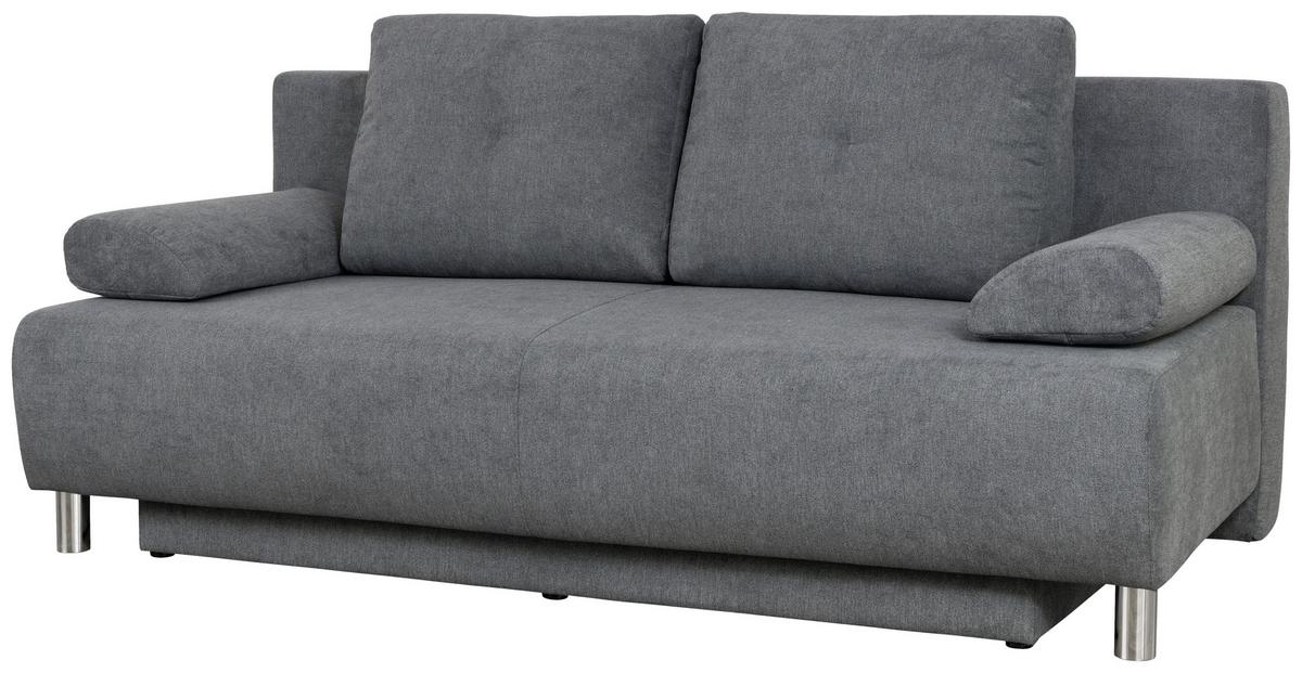 POHOVKA BOXSPRING INES - antracitová/chrómová, Modern, drevo/textil (203/96/102cm) - Luca Bessoni
