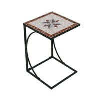 GARTENBEISTELLTISCH AMARILLO - Multicolor/Schwarz, Basics, Keramik/Metall (35/35/53cm) - Gardenson