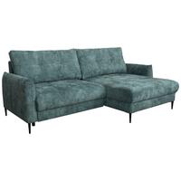 Rohová sedačka POLIS, obojstranná, tyrkysová - tyrkysová, Modern, kov/textil (221/142cm) - Based