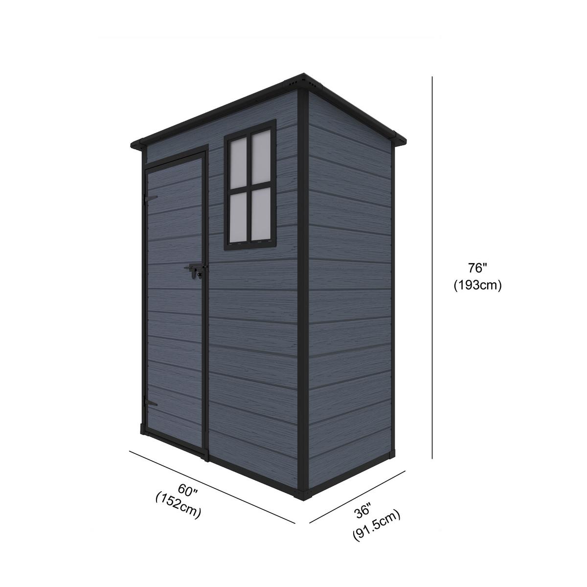 Gartenhaus Nizza - Grau, MODERN, Kunststoff/Metall (152/193/92cm) - Homezone