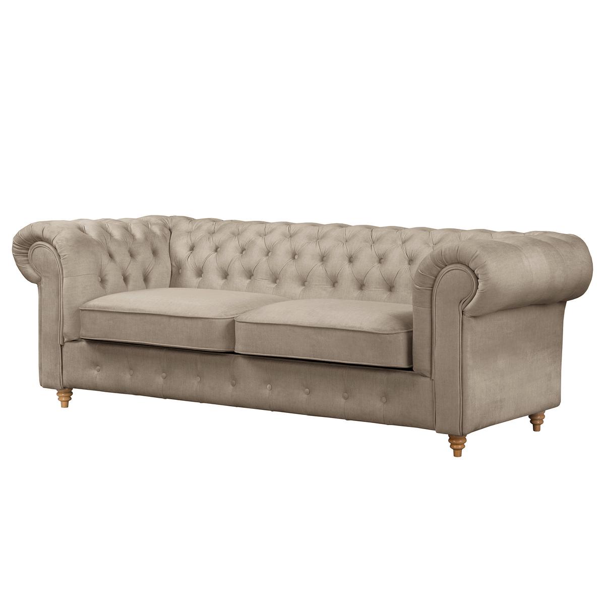 Schlafsofa Laura Taupe, B: 218cm - Taupe/Braun, Design, Textil (218/74/91cm) - P & B