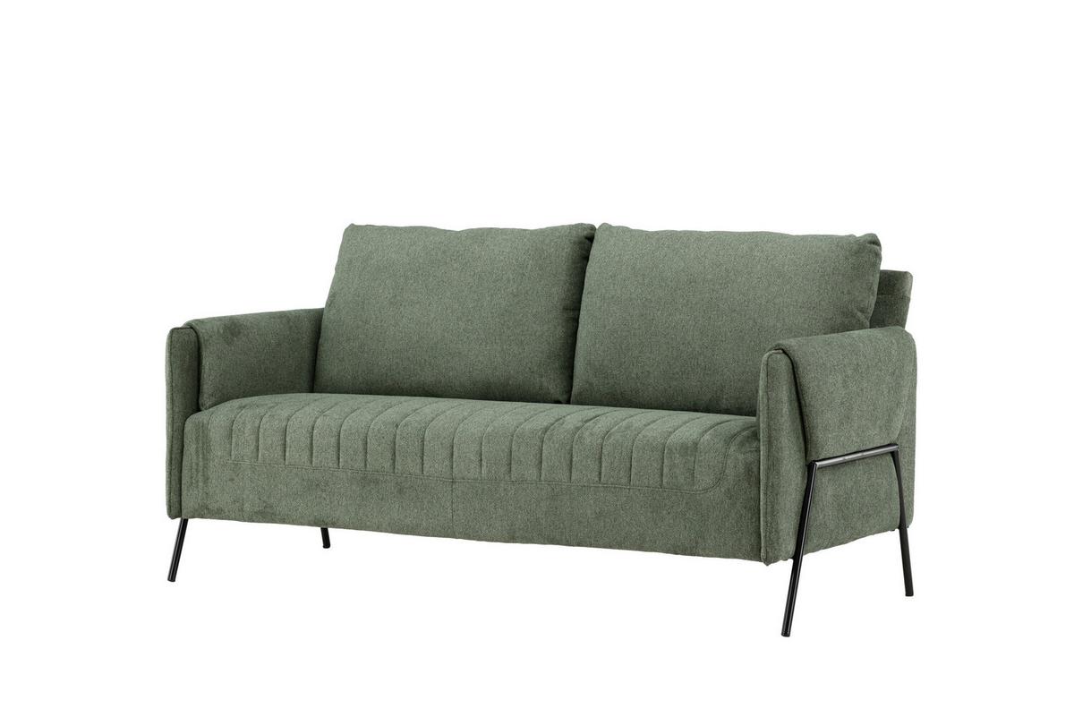 2-sitzer-sofa Indigo Schwarz, Grün B: 165cm - Schwarz/Grün, MODERN, Textil/Metall (165/85/77cm) - Livetastic