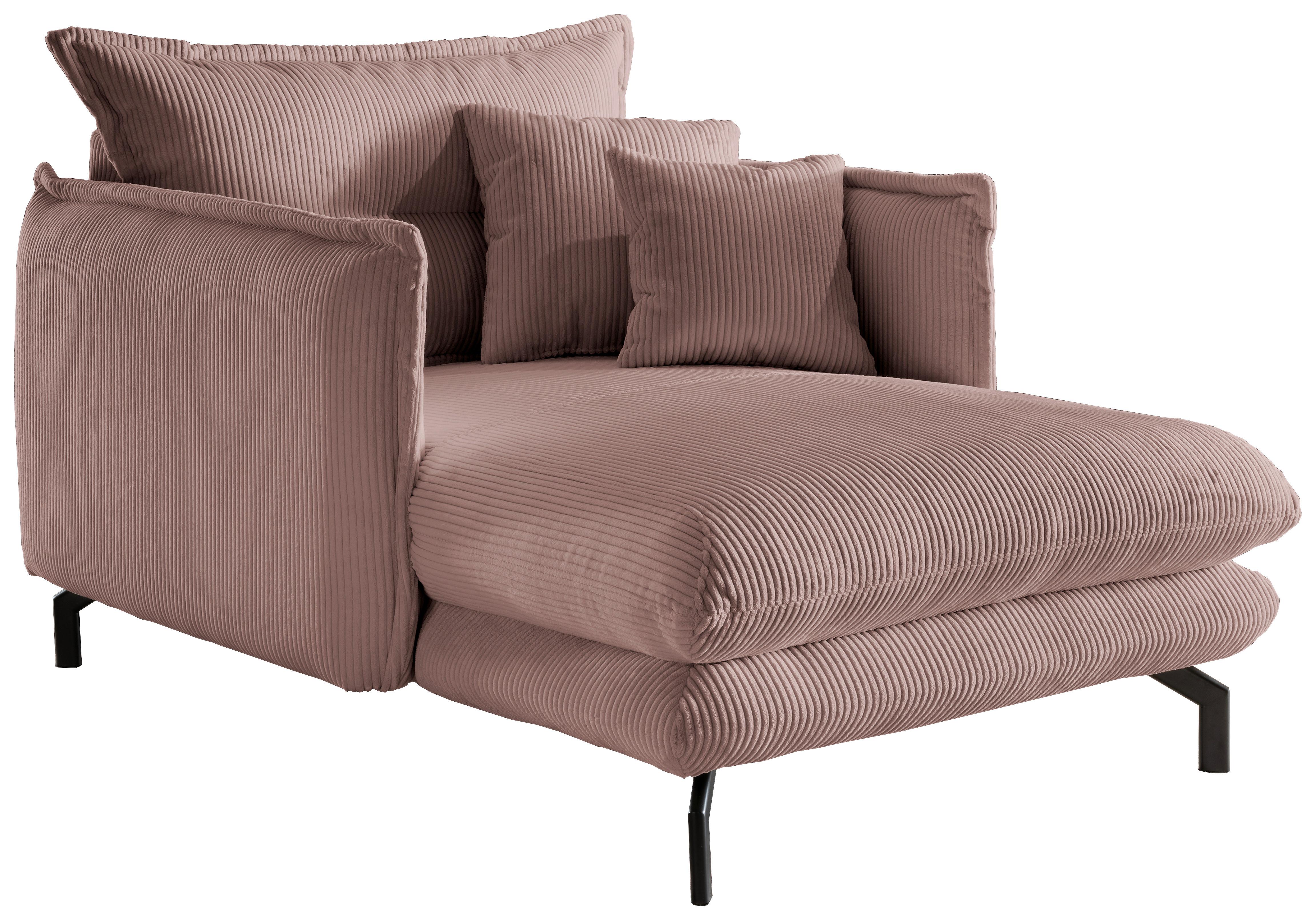 XXL-Sessel Lava Rosa B: 111 cm - Schwarz/Rosa, MODERN, Textil (111/101/167cm) - Livetastic