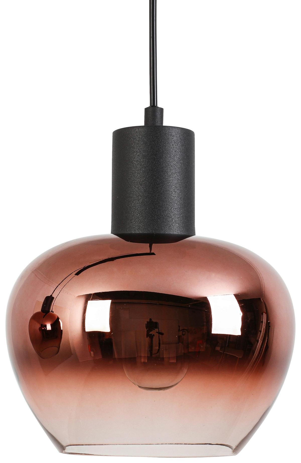 Hängeleuchte Sani - Schwarz/Kupferfarben, MODERN, Glas/Kunststoff (86/18/120cm) - James Wood