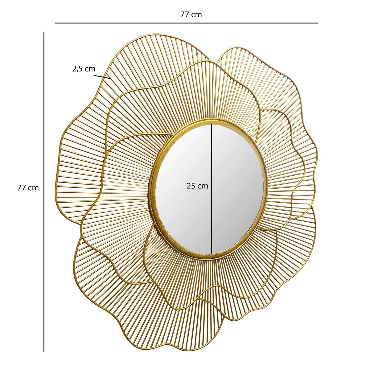 Wandspiegel Goldfarben B: 77 Cm - Goldfarben, Design, Glas/Metall (77/77/2,5cm) - MID.YOU