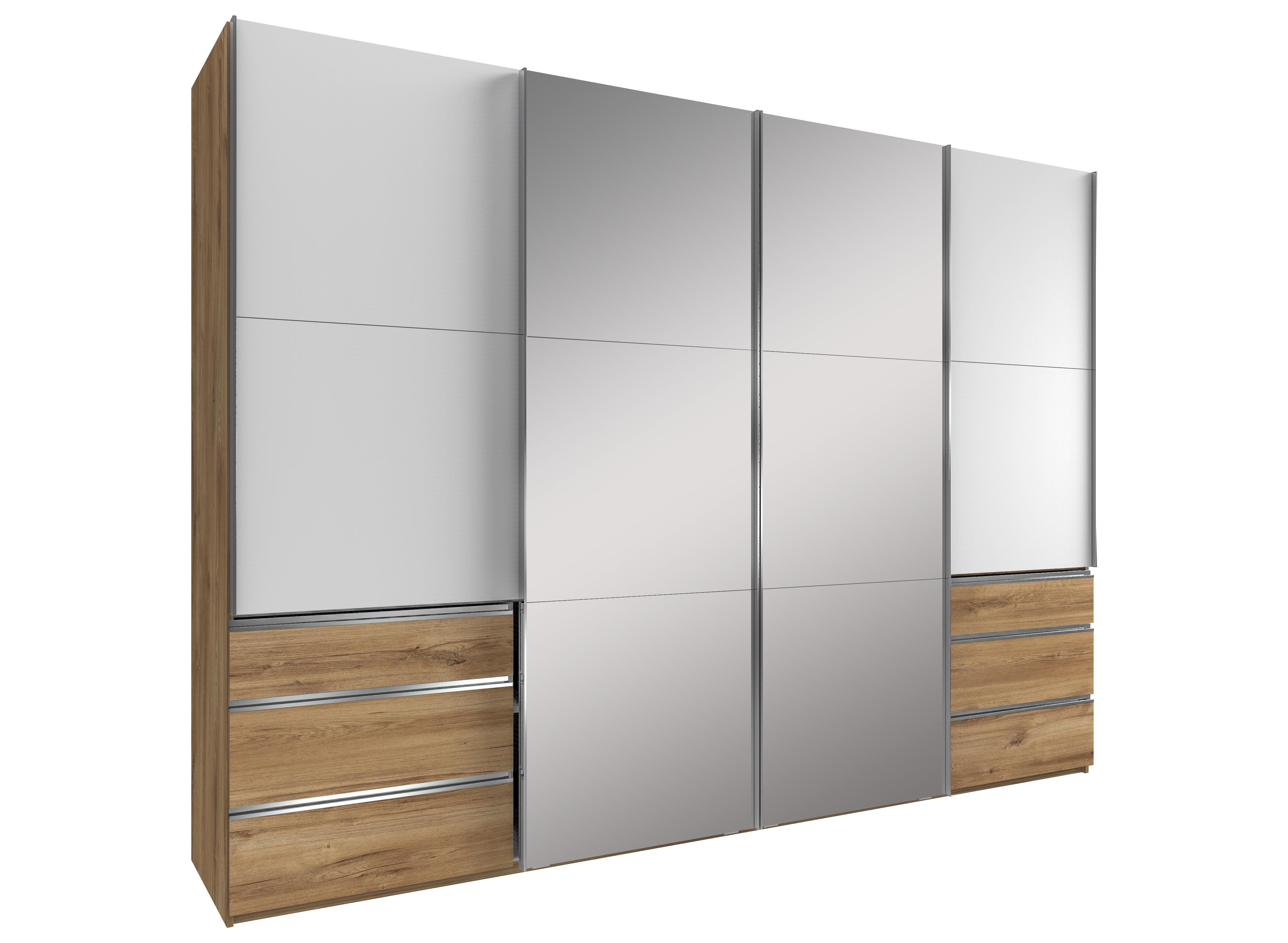 4-türiger Schwebetürenschrank mit 2 Spiegeln
