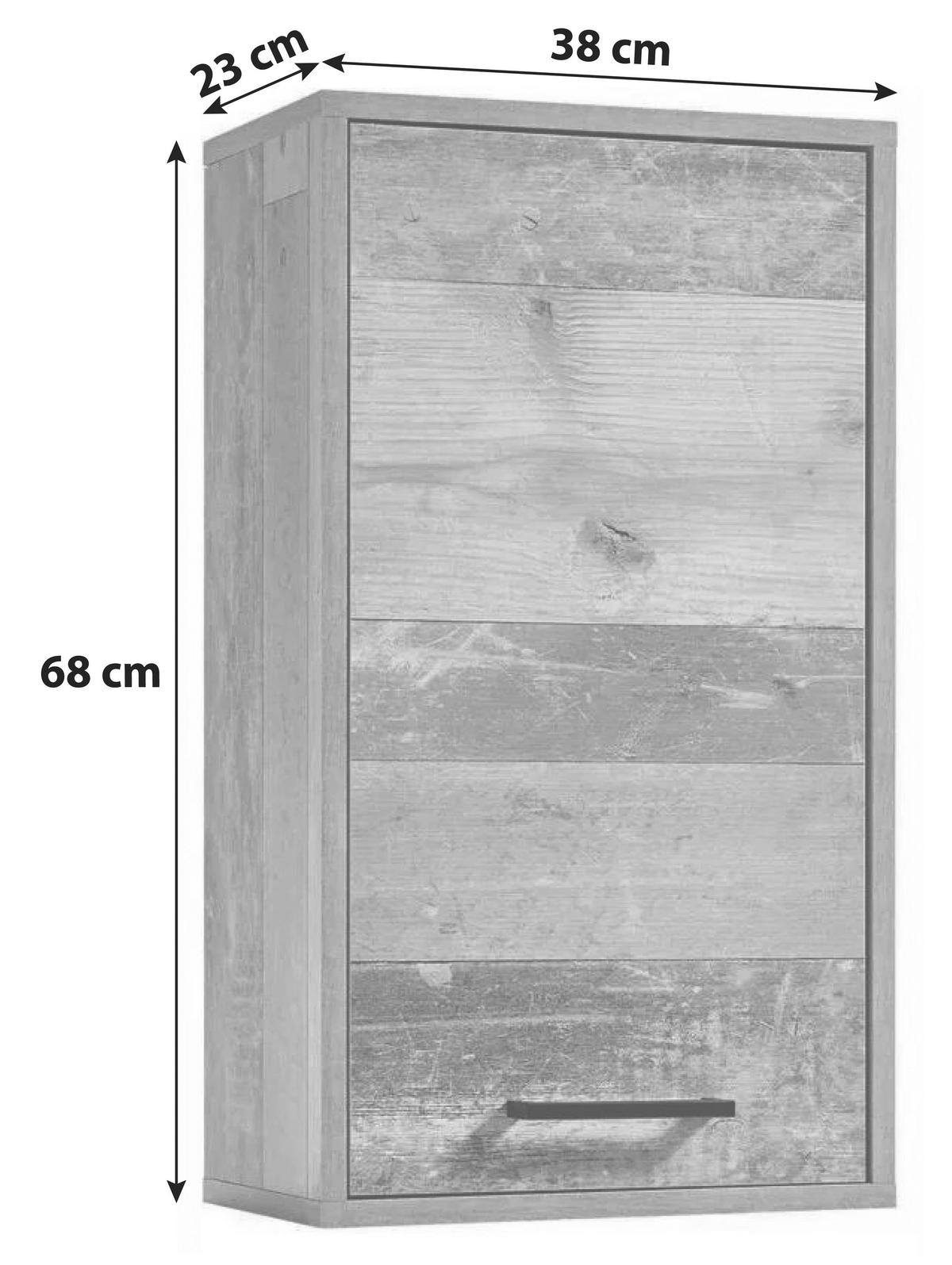 Hängeschrank Roof B: 38 cm Eiche Dekor mit Drehtüre - Eichefarben, KONVENTIONELL, Holzwerkstoff (38/68/23cm) - MID.YOU