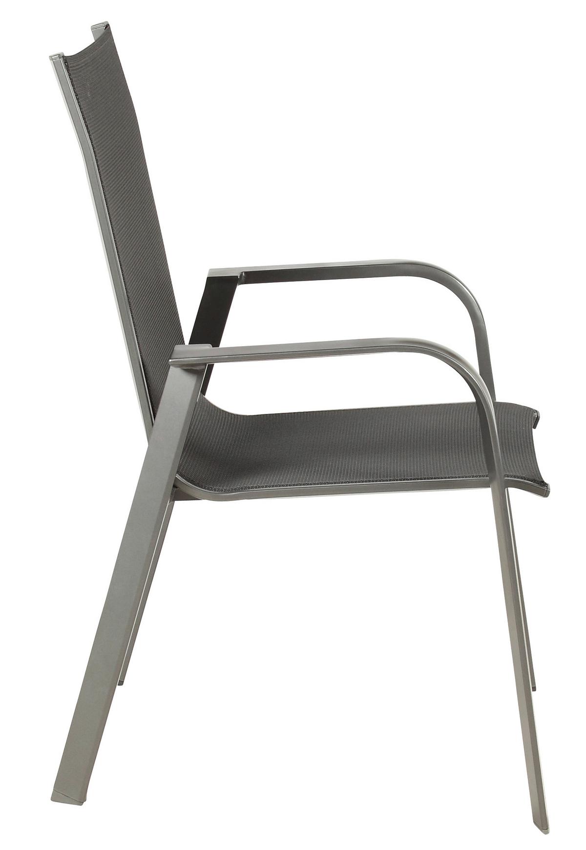 Gartensessel stapelbar Urban 4er-Set Aluminium/Textil - Anthrazit/Schwarz, Basics, Textil/Metall (69/97/62cm) - Acamp