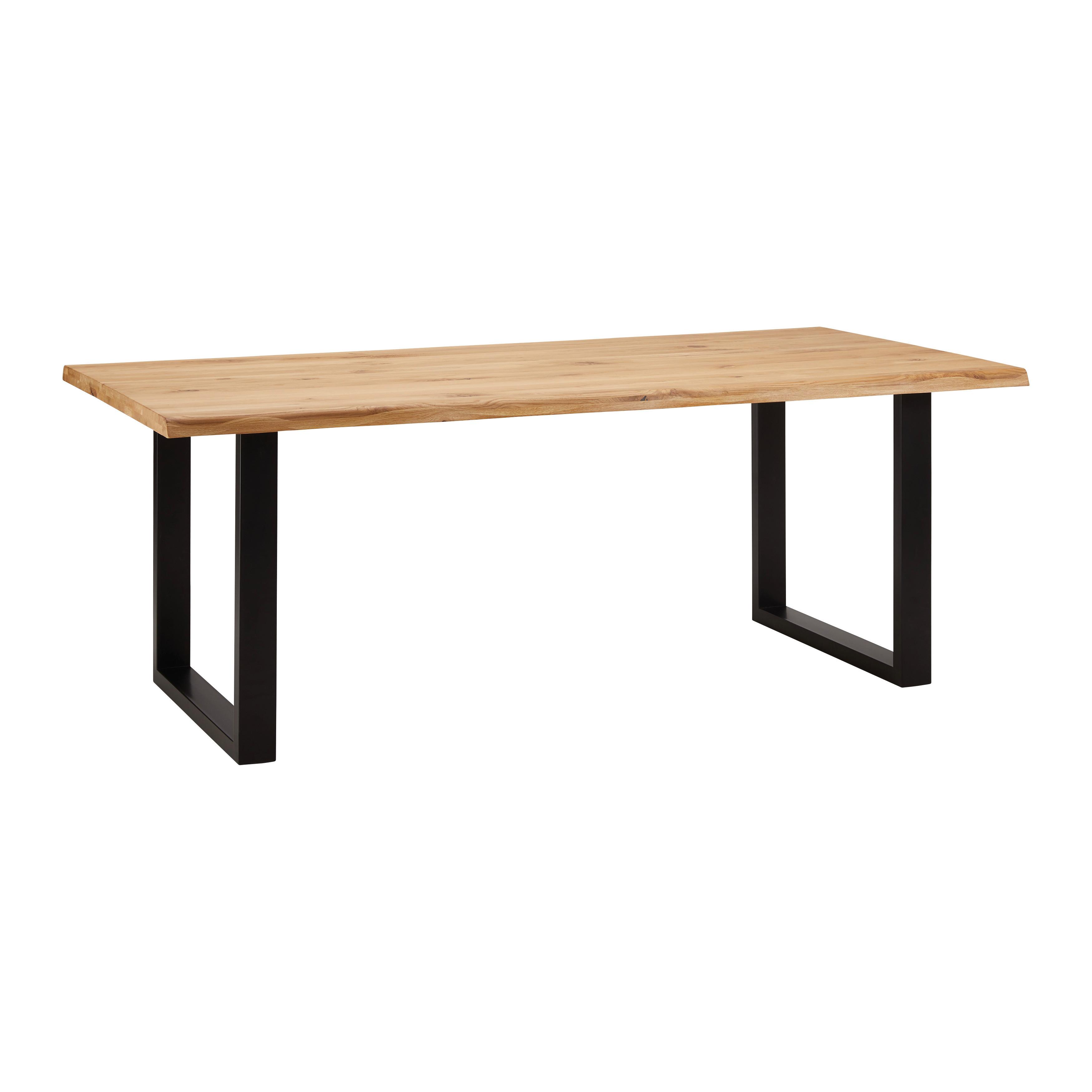 Jedálenský stôl JOLA 200x100 - čierna/divoký dub, Modern, kov/drevo (200/100/75cm) - Bessagi Home