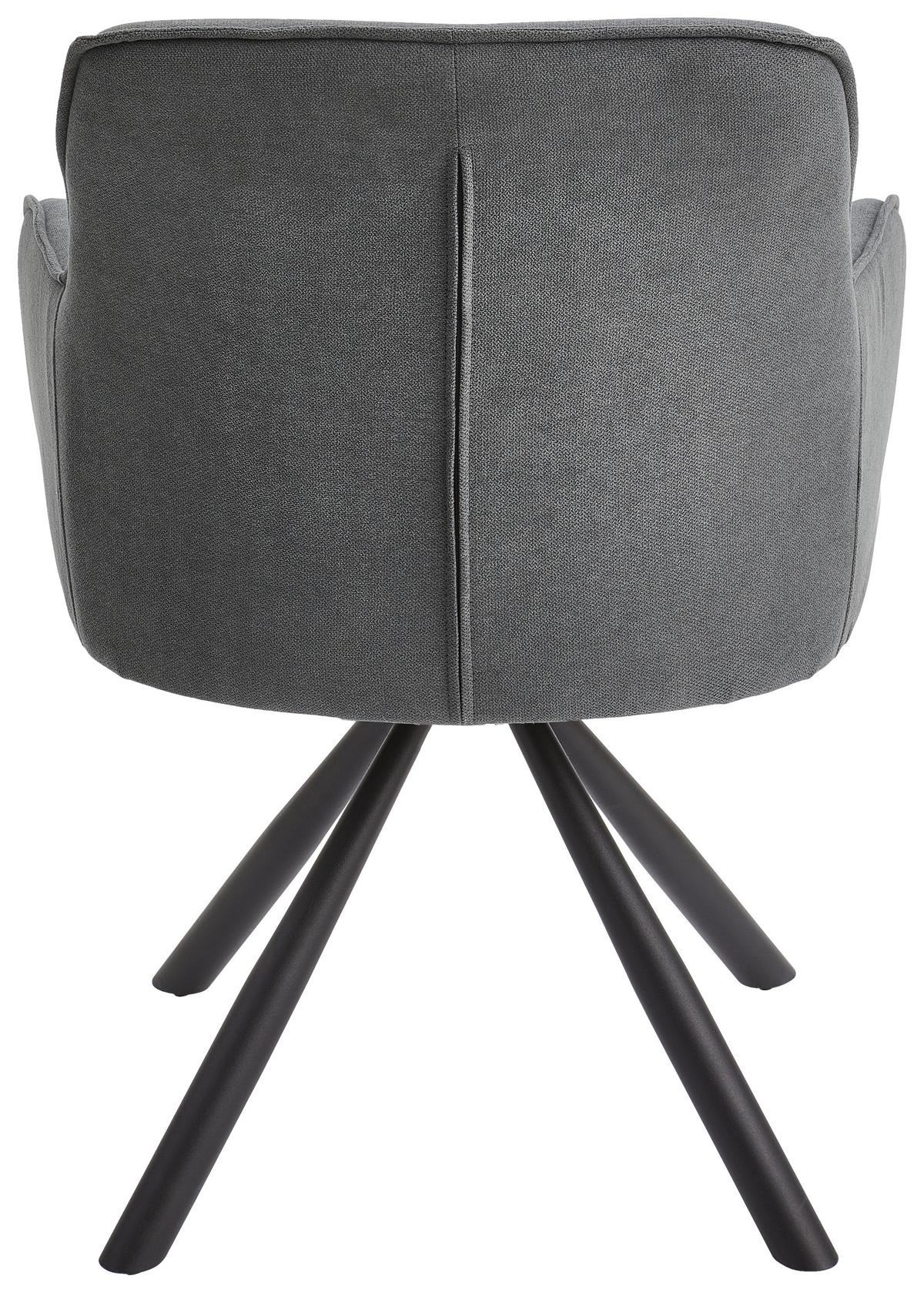 Armlehnstuhl Anna Grau B: 62 Cm - Schwarz/Grau, MODERN, Textil/Metall (62/84/62cm) - Livetastic