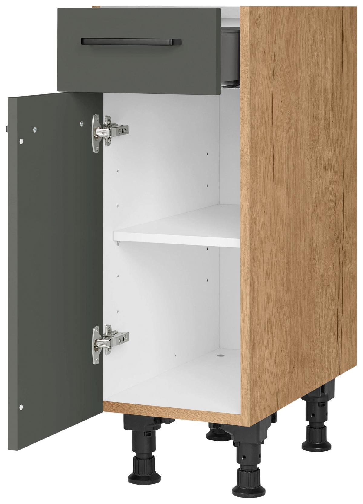 Schubkastenunterschrank Easytouch - Eichefarben/Grün, MODERN, Holzwerkstoff (30/87/56cm) - Nobilia