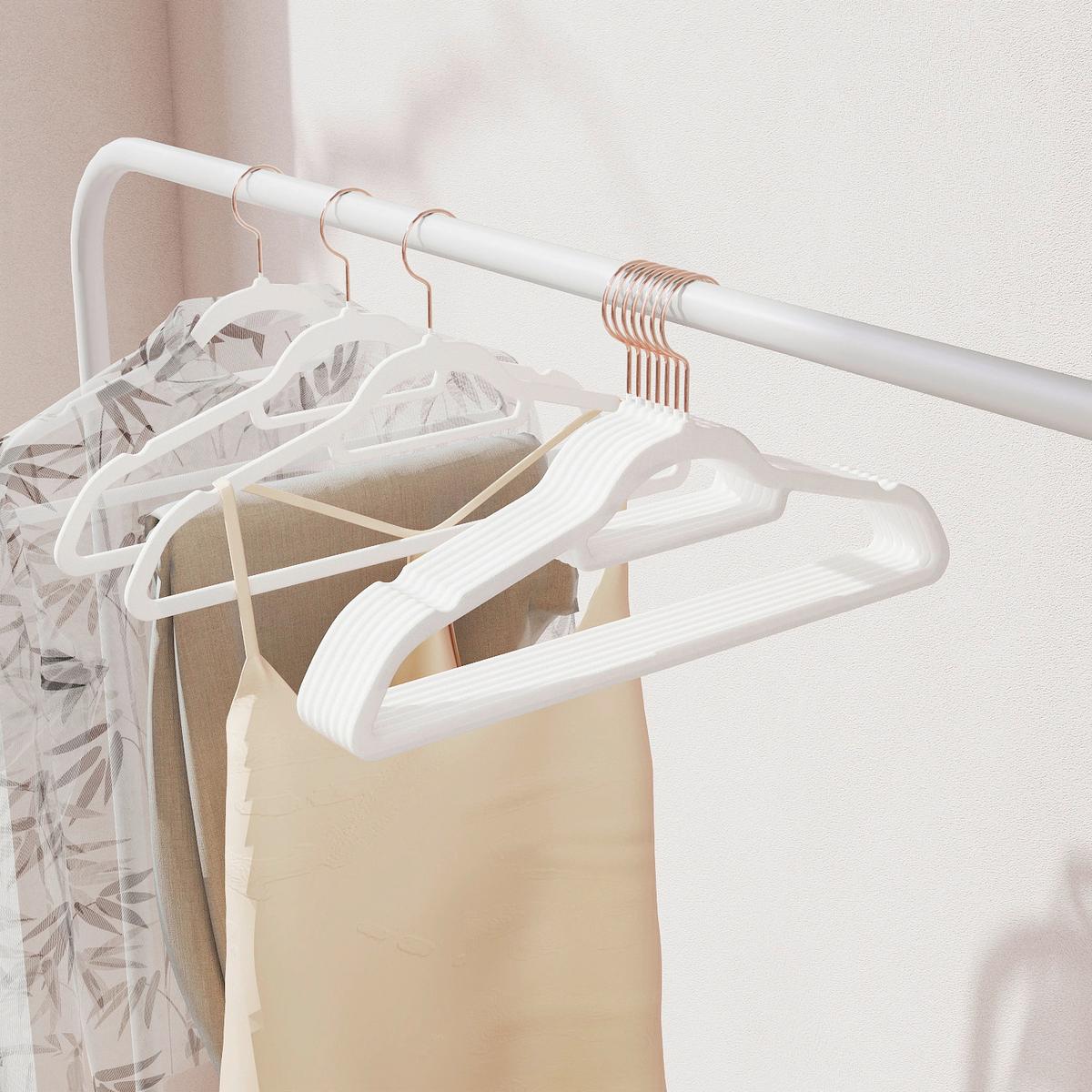 Kleiderbügelset Weiß/Roségold B: 42,7 cm - Roségold/Weiß, Basics, Kunststoff (42.7cm)
