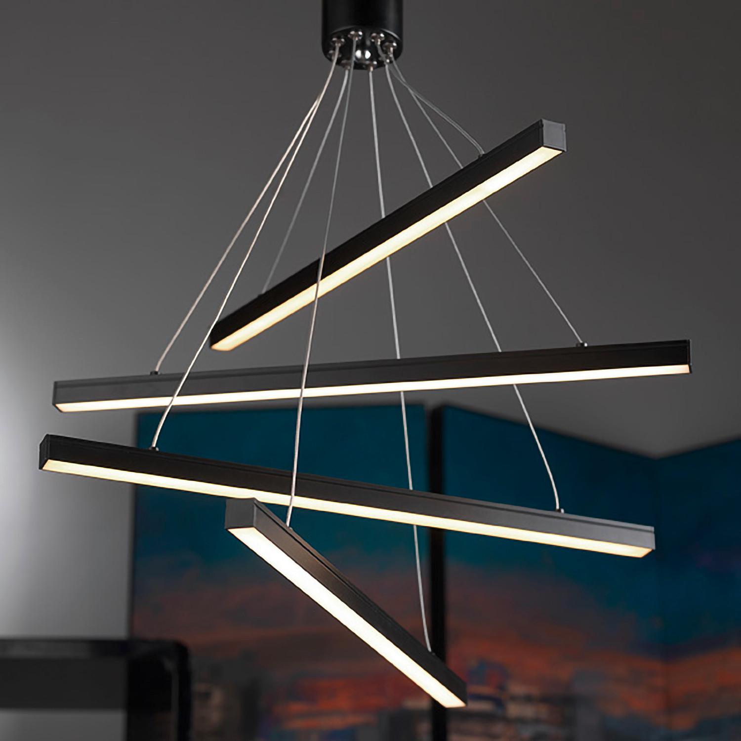 LED-Hängeleuchte 4940/S - Schwarz, Design, Metall (50/95cm)