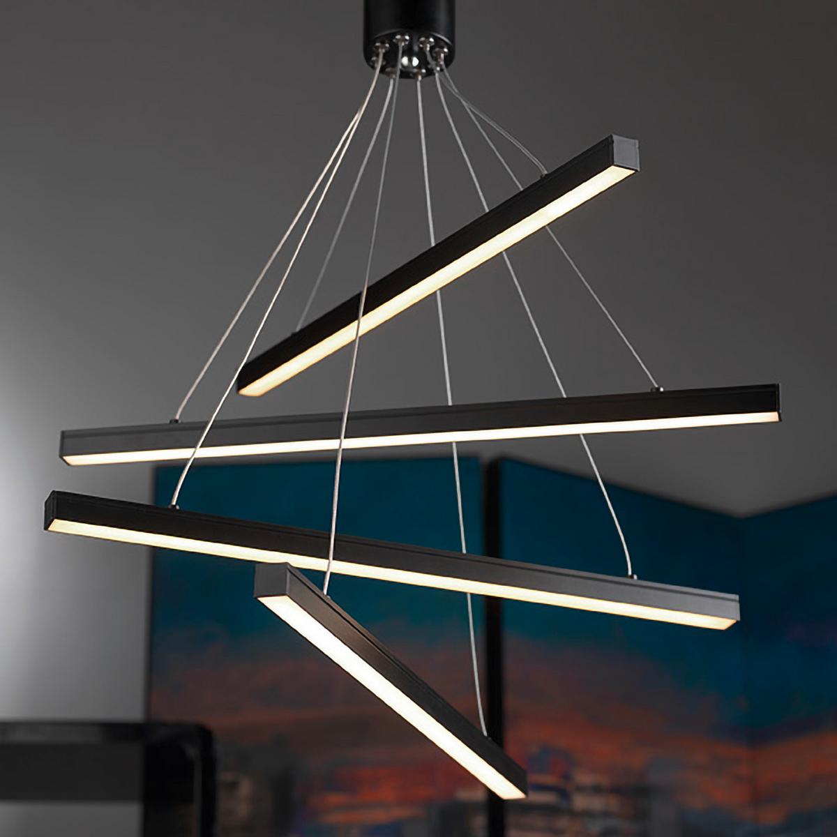 Led-hängeleuchte 4940/s - Schwarz, Design, Metall (50/95cm)
