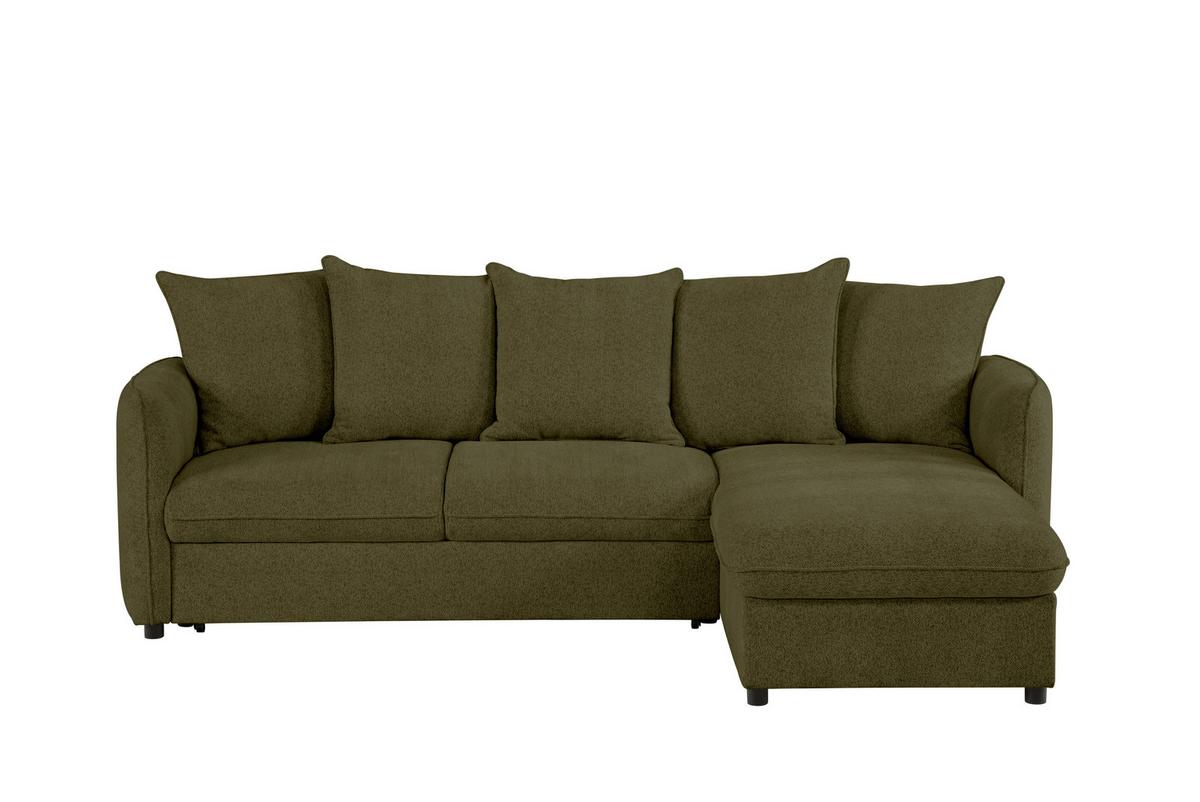 Ecksofa Costo Olivgrün S: 254 cm - Olivgrün, Design, Textil (254/160cm) - MID.YOU