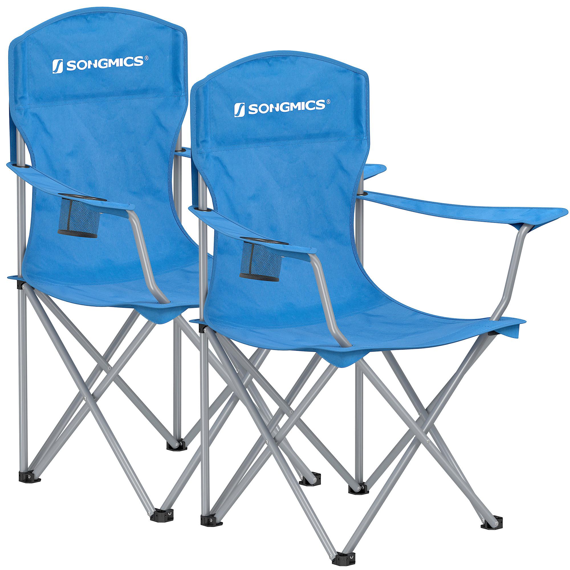 Campingsessel 2-tlg. Set, Inkl. Tragetasche, B: 86 Cm - Blau/Silberfarben, Basics, Textil/Metall (86/97/54cm) - Modante