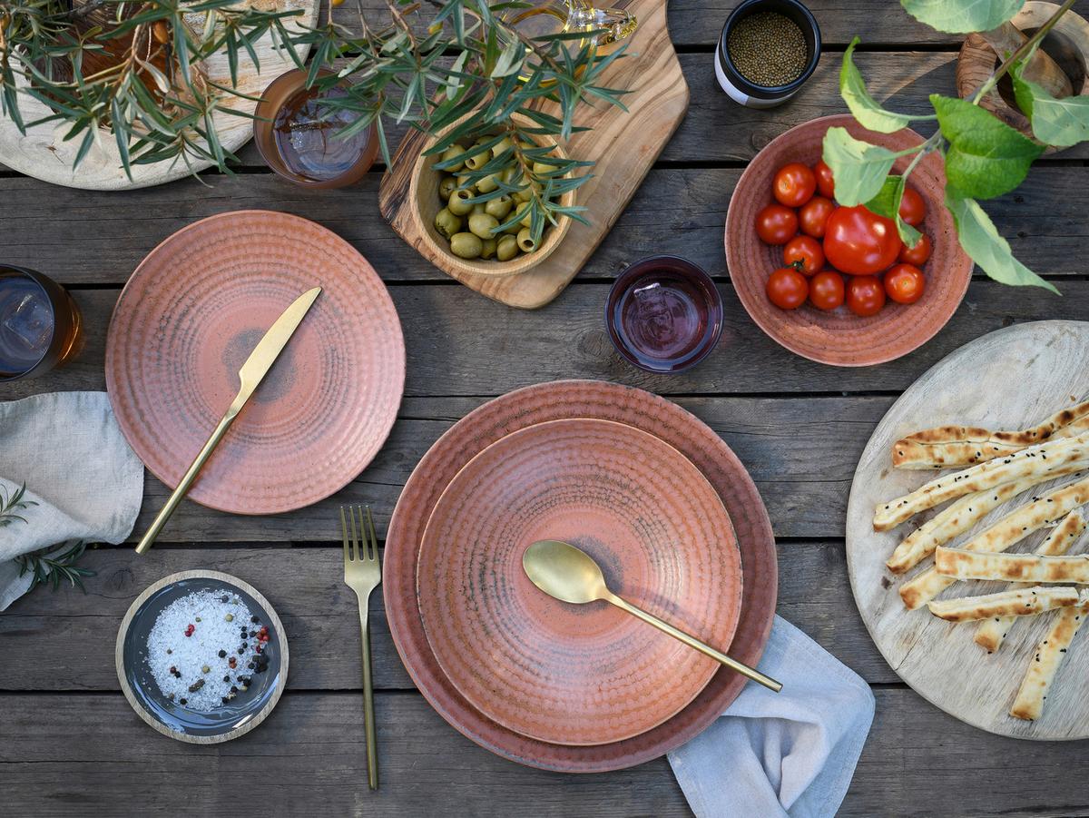 Tafelservice Neapel 16-Teilig Steingut, Braun, 4 Personen - Terracotta/Braun, Basics, Keramik - Creatable