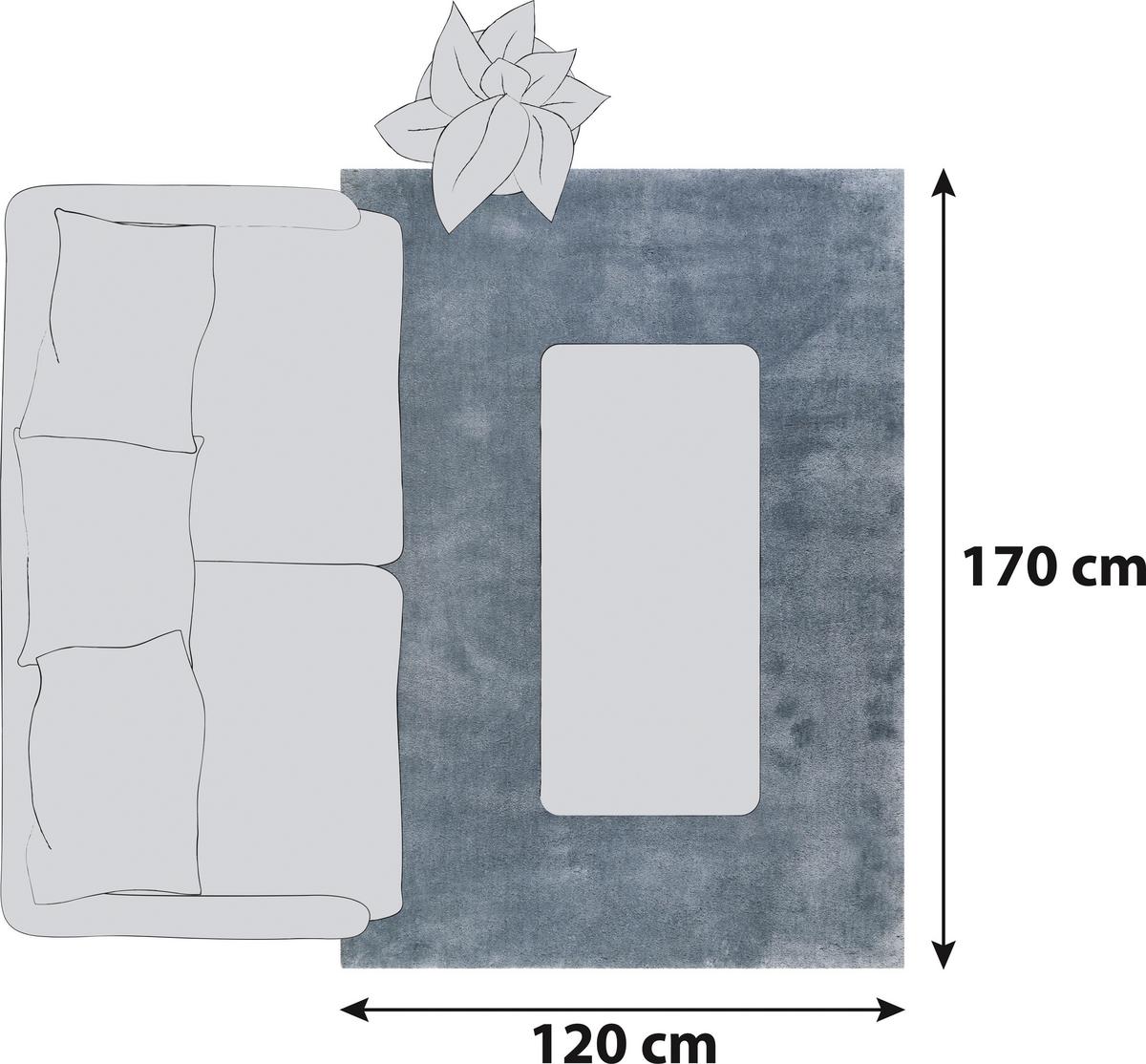 Hochflor Teppich Blau/Grau Relaxx 120x170 cm - Blau/Grau, Basics, Textil (120/170cm) - Esprit