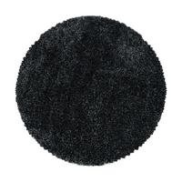 Hochflor Teppich Anthrazit Naturfaser Fluffy Ø 200 cm - Anthrazit, Basics, Textil (200cm)