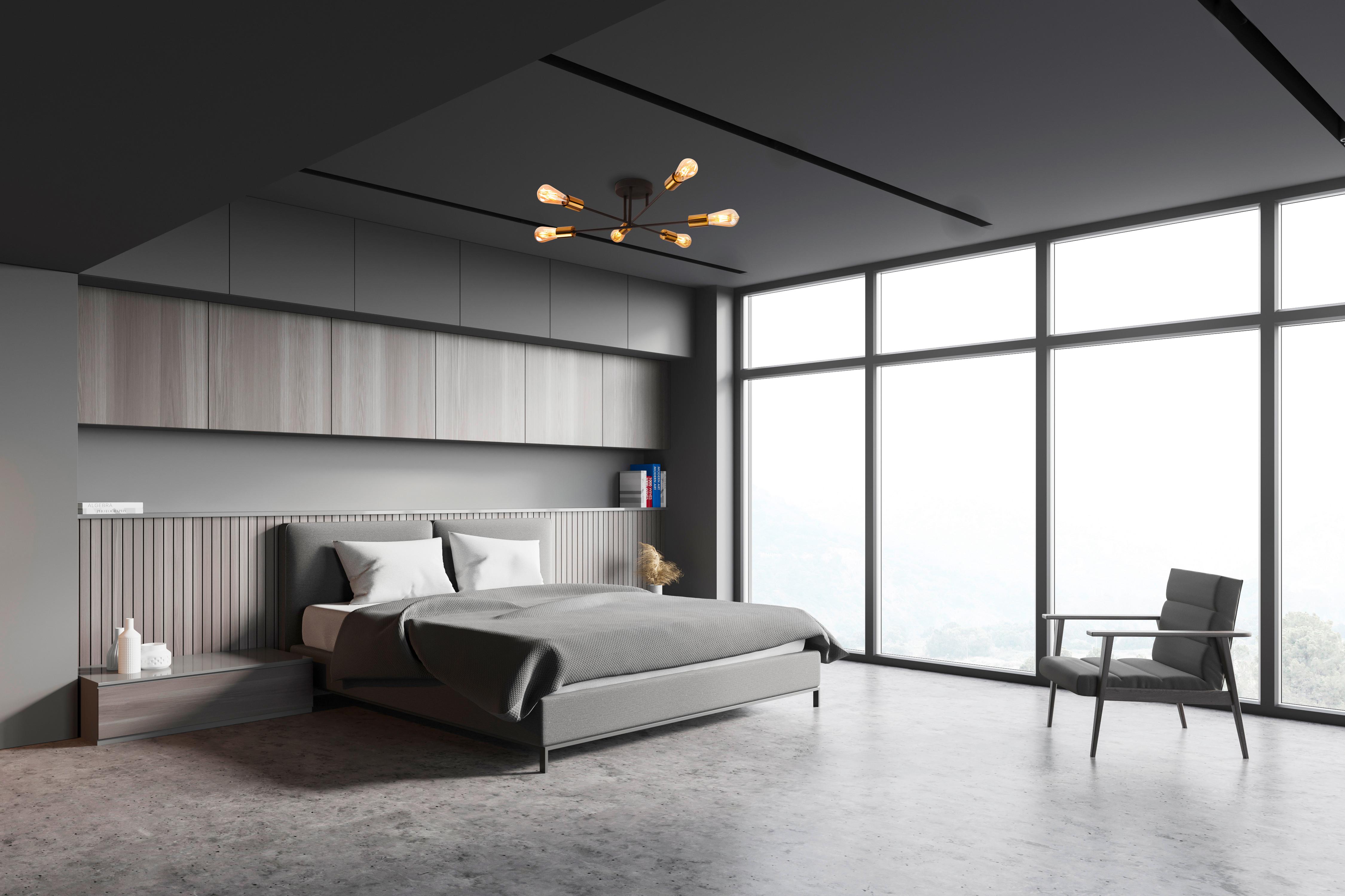 Deckenleuchte Armstrong 8046-6bk - Messingfarben/Schwarz, Basics, Metall (64/20cm)