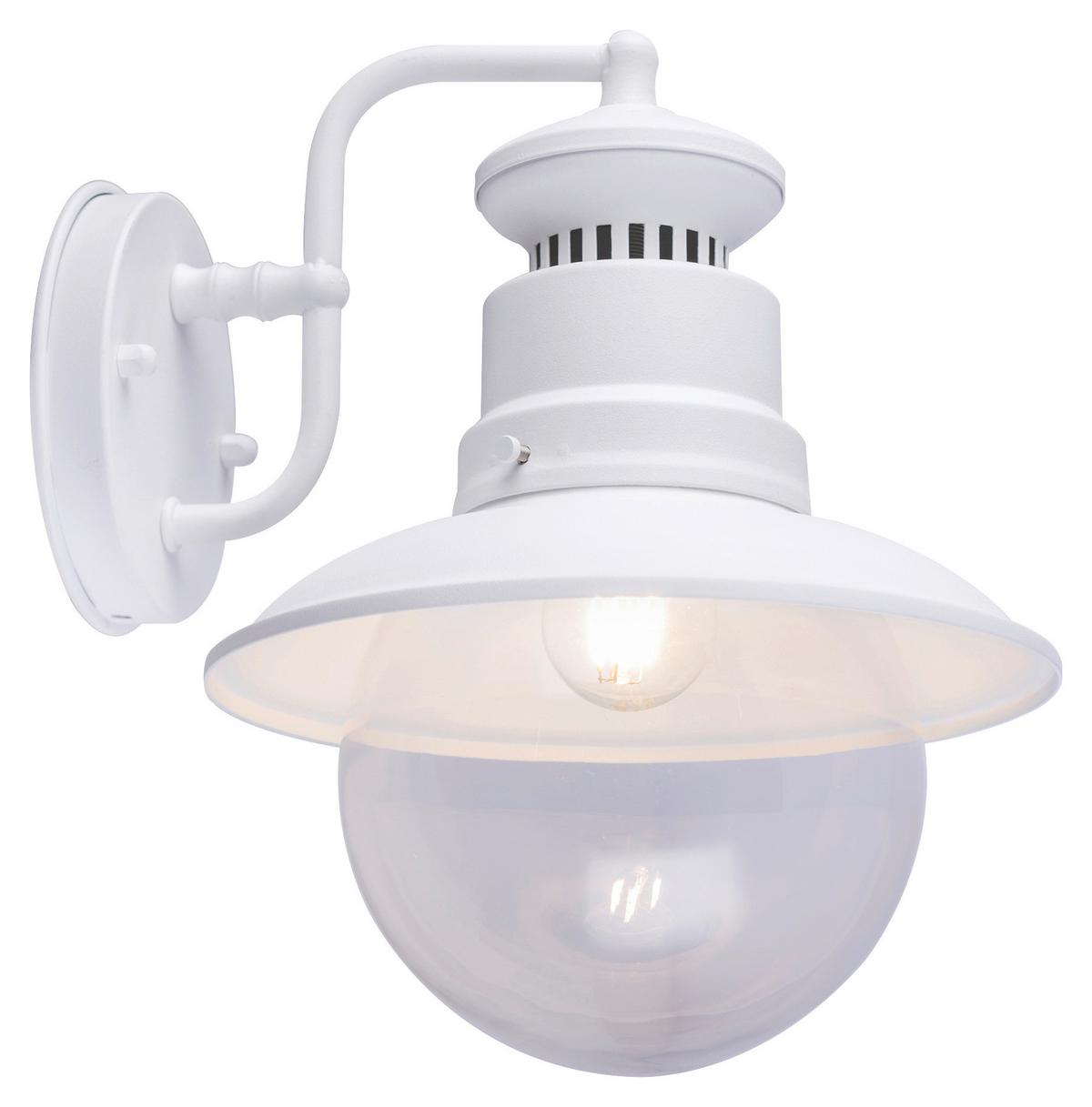 Außenleuchte 3272r 60 Watt Stahl/glas, Wandmontage - Klar/Weiß, MODERN, Glas/Metall (21,5/24,7/27cm)