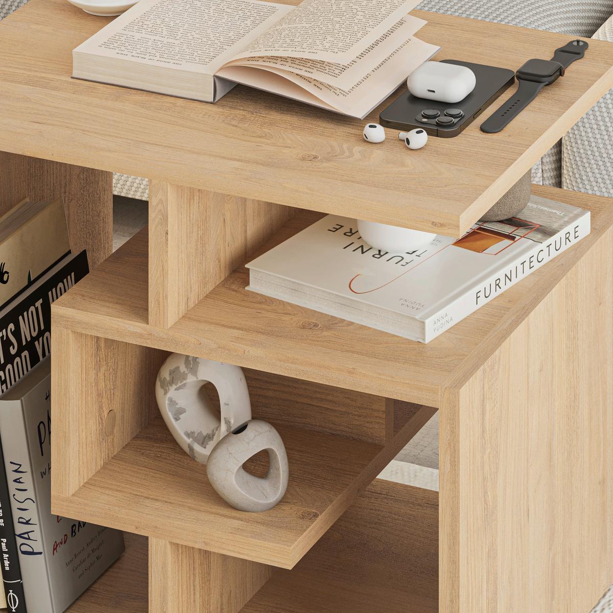 Couchtisch Labirent Eichefarben B: 40 cm - Eichefarben, Design, Holzwerkstoff (54/40/45cm) - Livetastic