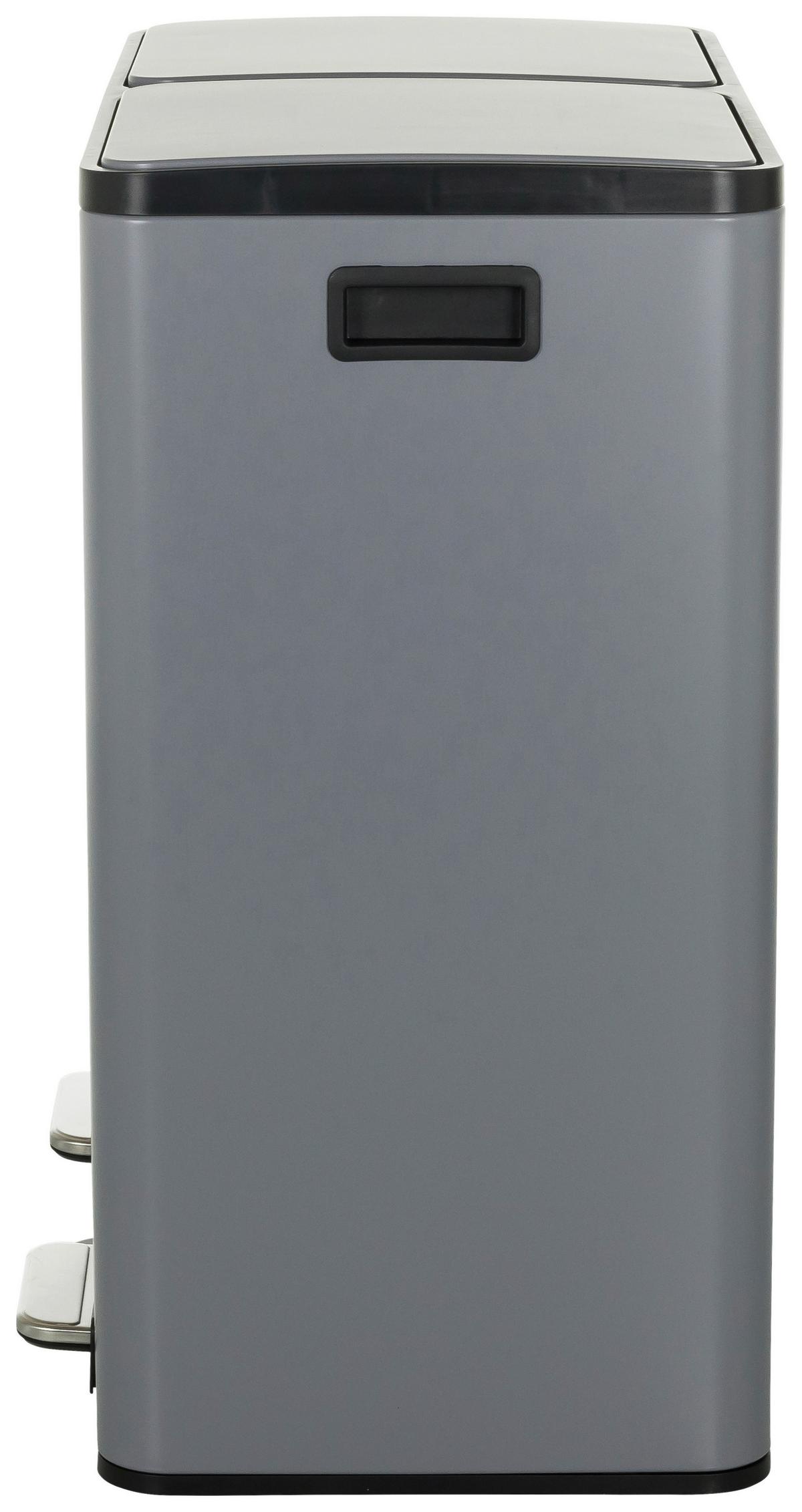 Abfallsammler Clean Xiii Schwarz B: 58,5 cm - Schwarz/Grau, MODERN, Kunststoff/Metall (58,5/62/32cm) - MID.YOU