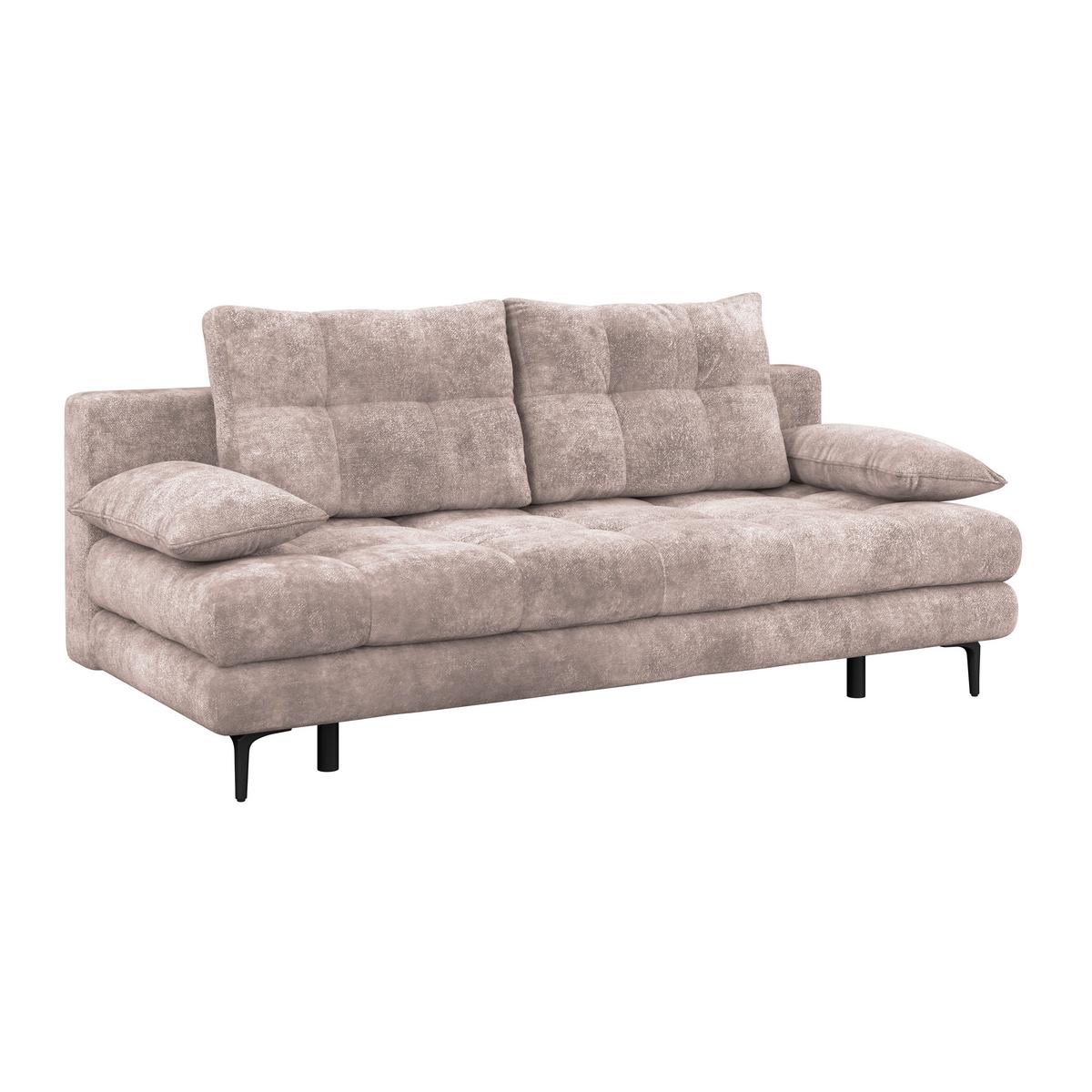 Schlafsofa Perla Rosa B: 203 cm - Schwarz/Rosa, KONVENTIONELL, Textil (203/94/96cm)
